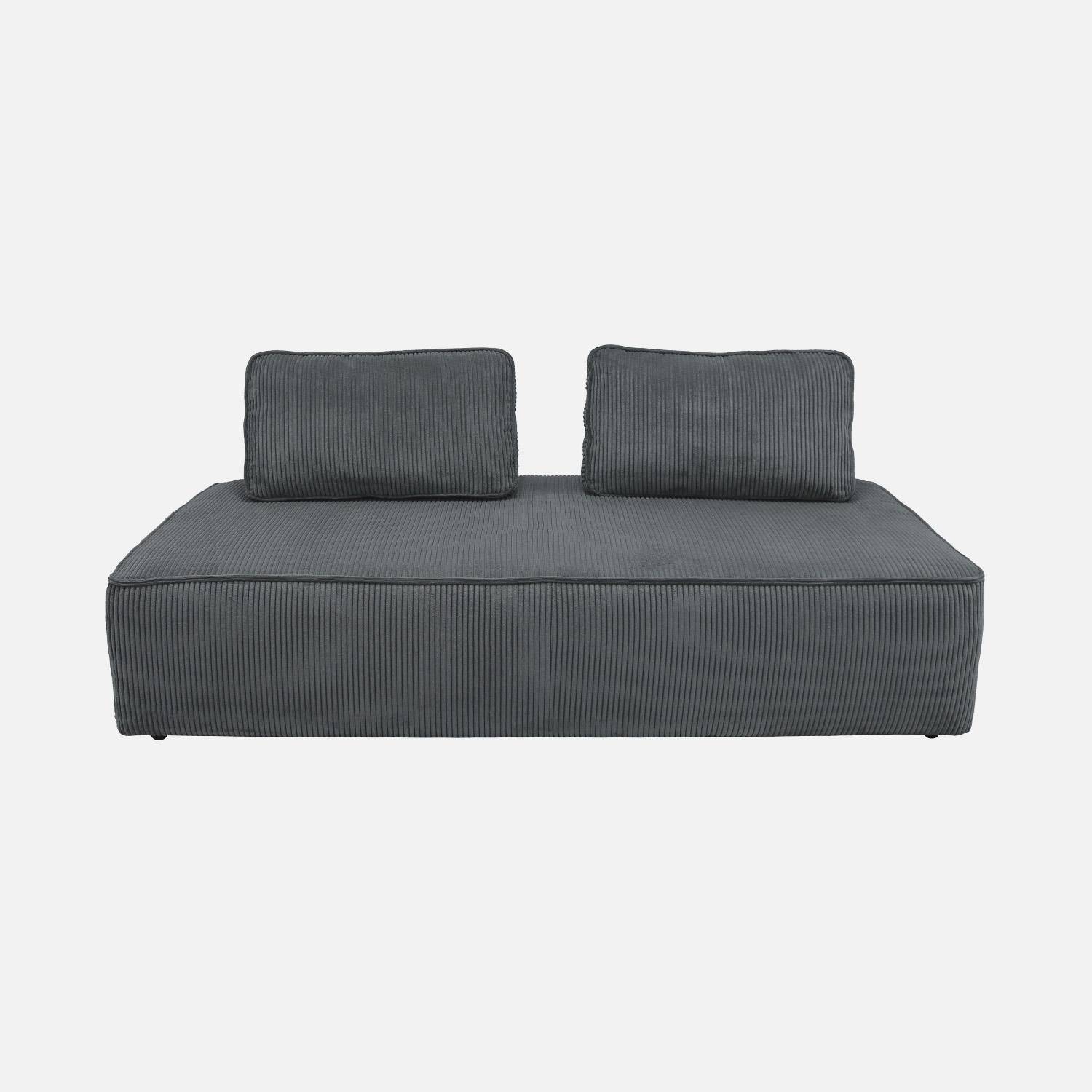 Chauffeuse 2 places canapé modulable gris foncé,sweeek,Photo4