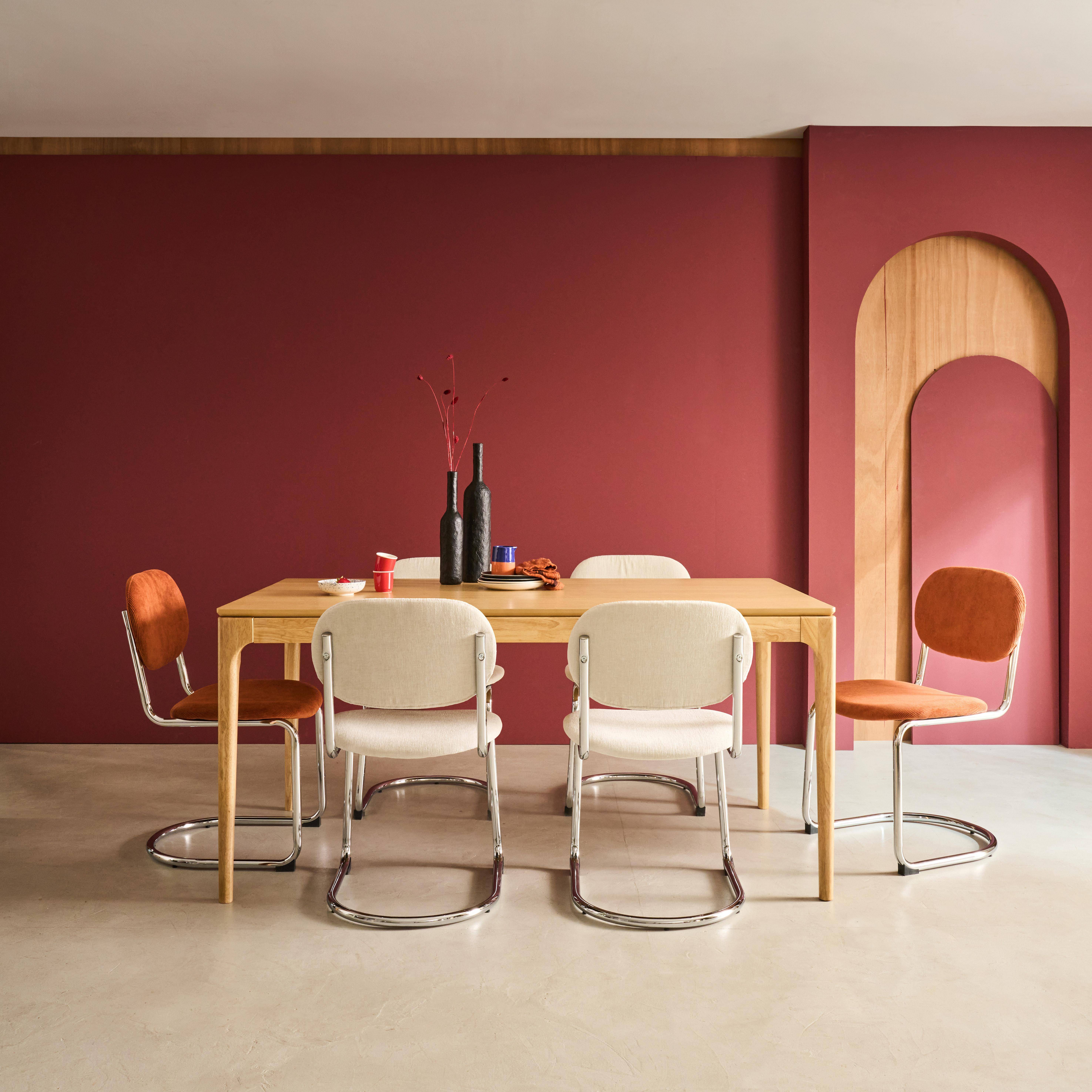 Mesa de comedor rectangular en madera de 6 plazas, Elena, Natural, 160x90x76 cm,sweeek,Photo3