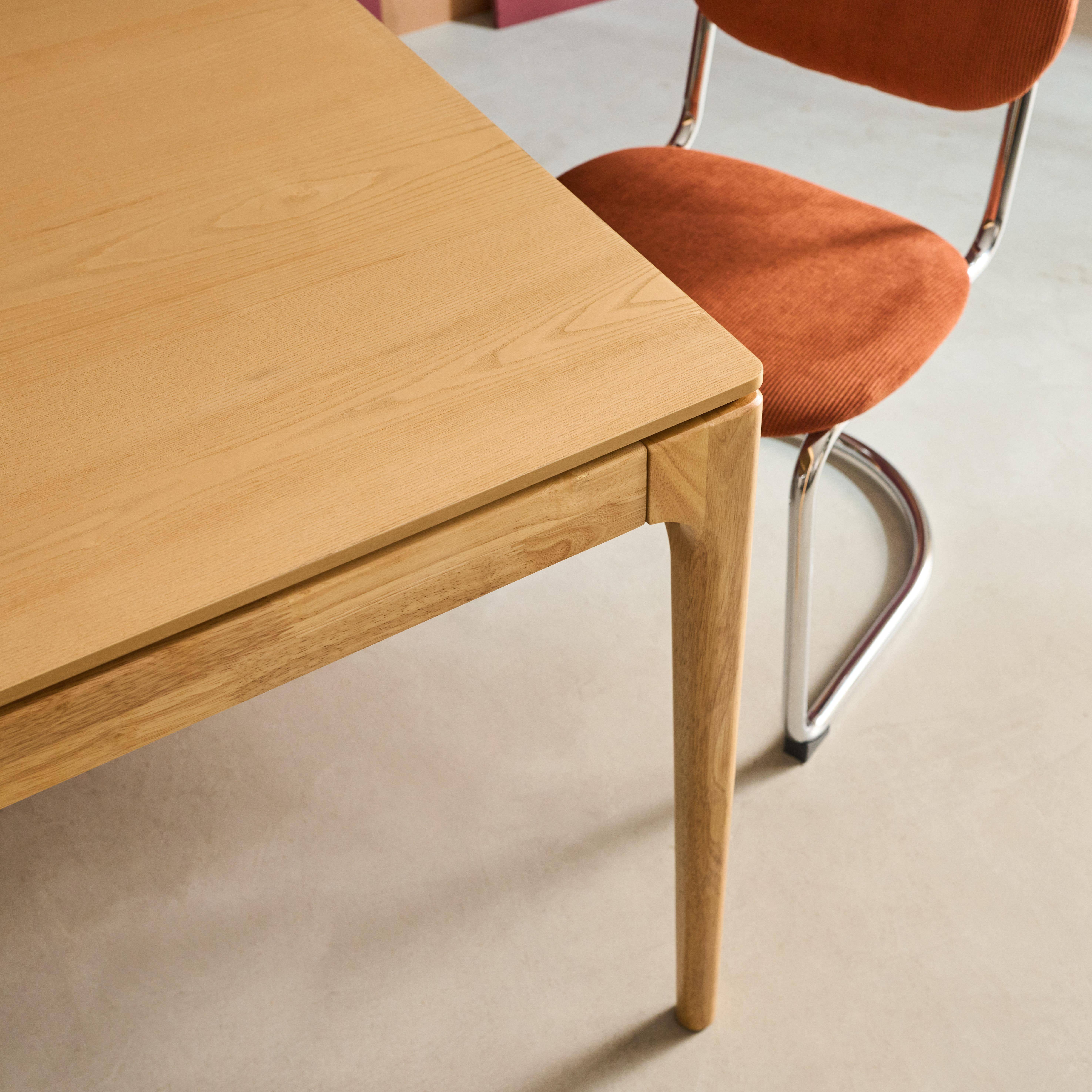 Mesa de comedor rectangular en madera de 6 plazas, Elena, Natural, 160x90x76 cm Photo4