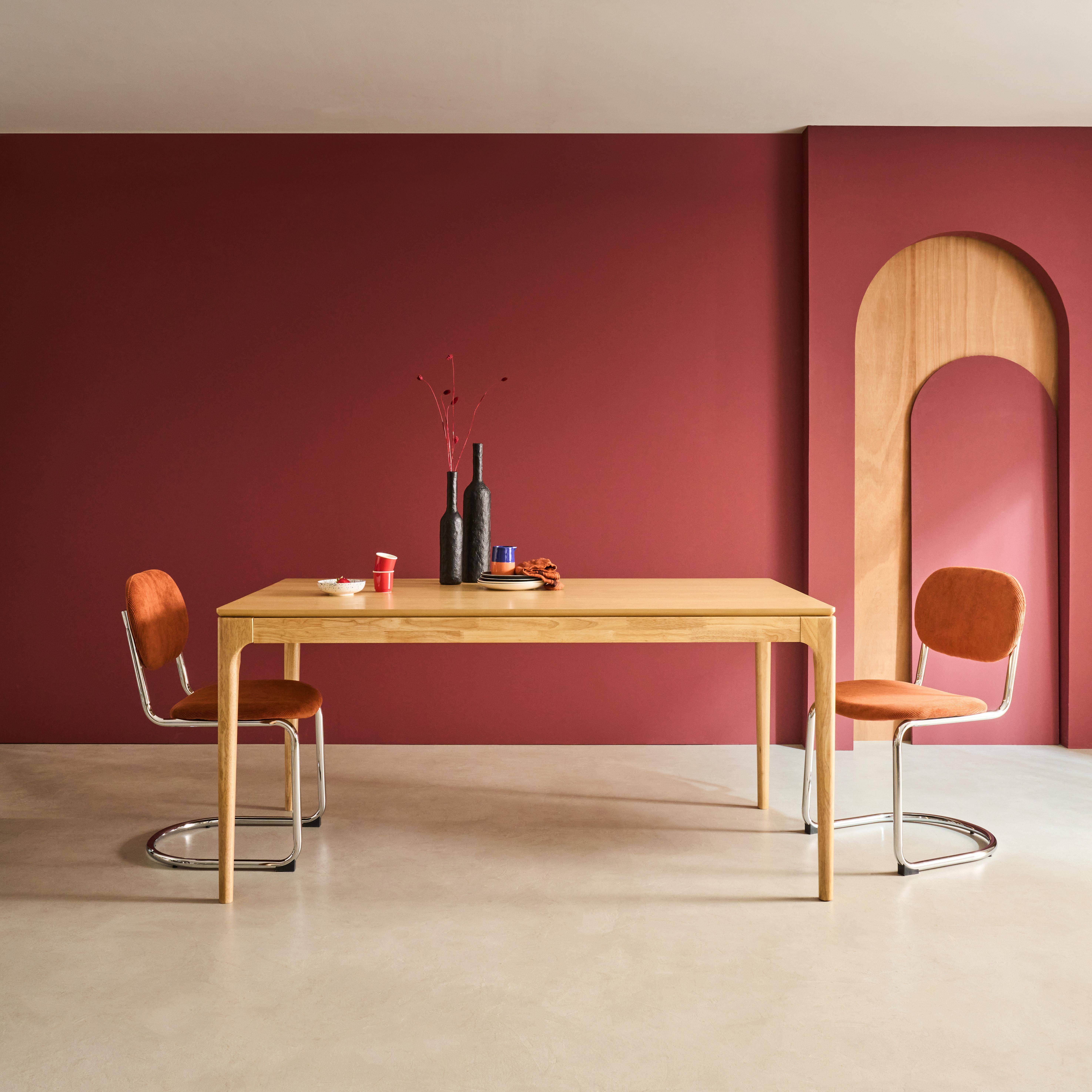 Mesa de comedor rectangular en madera de 6 plazas, Elena, Natural, 160x90x76 cm,sweeek,Photo2