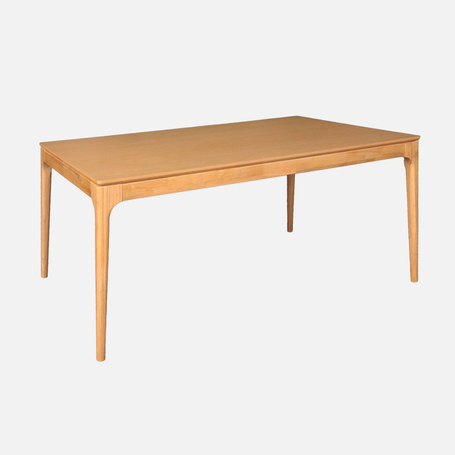 Table à manger naturelle bois d'hévéa 8 places