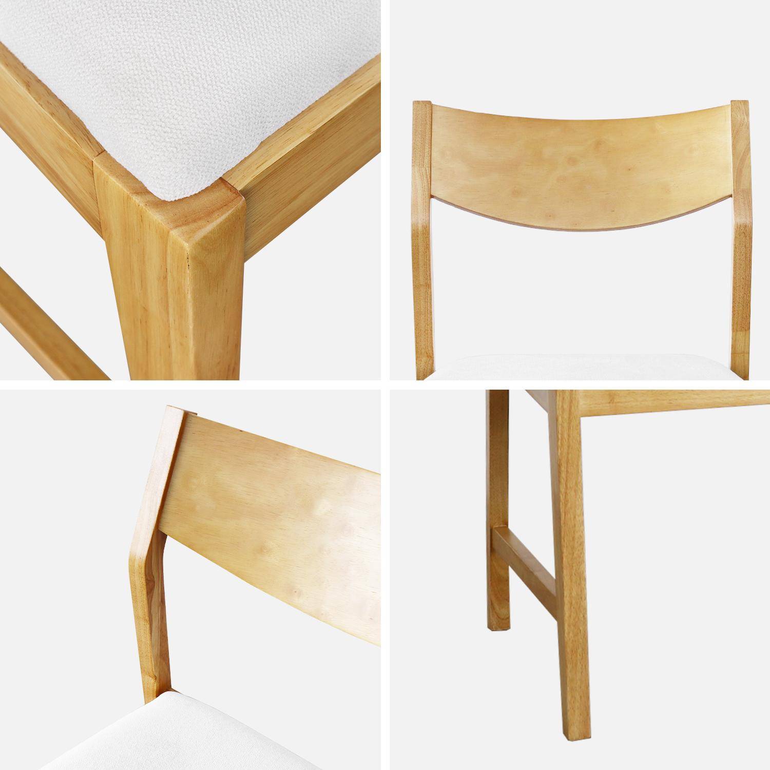 Stoel van hevea hout en beige stof (set van 2), B 48,5 x D 50,5 x H 83cm,sweeek,Photo4