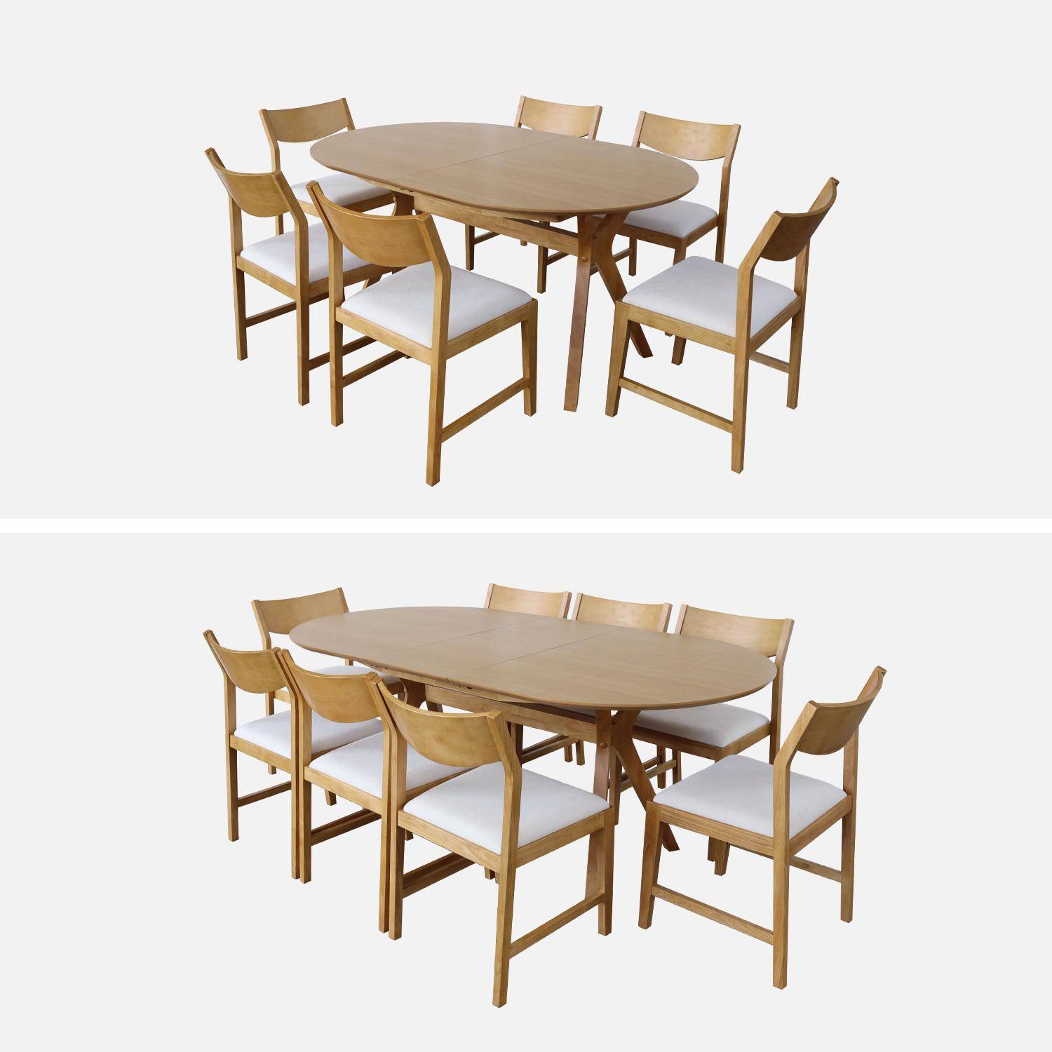 Ausziehbarer Esstisch, oval, 160-200 cm 6-8 Personen MDF und Eichenfurnier, naturfarben - Olivia Photo5