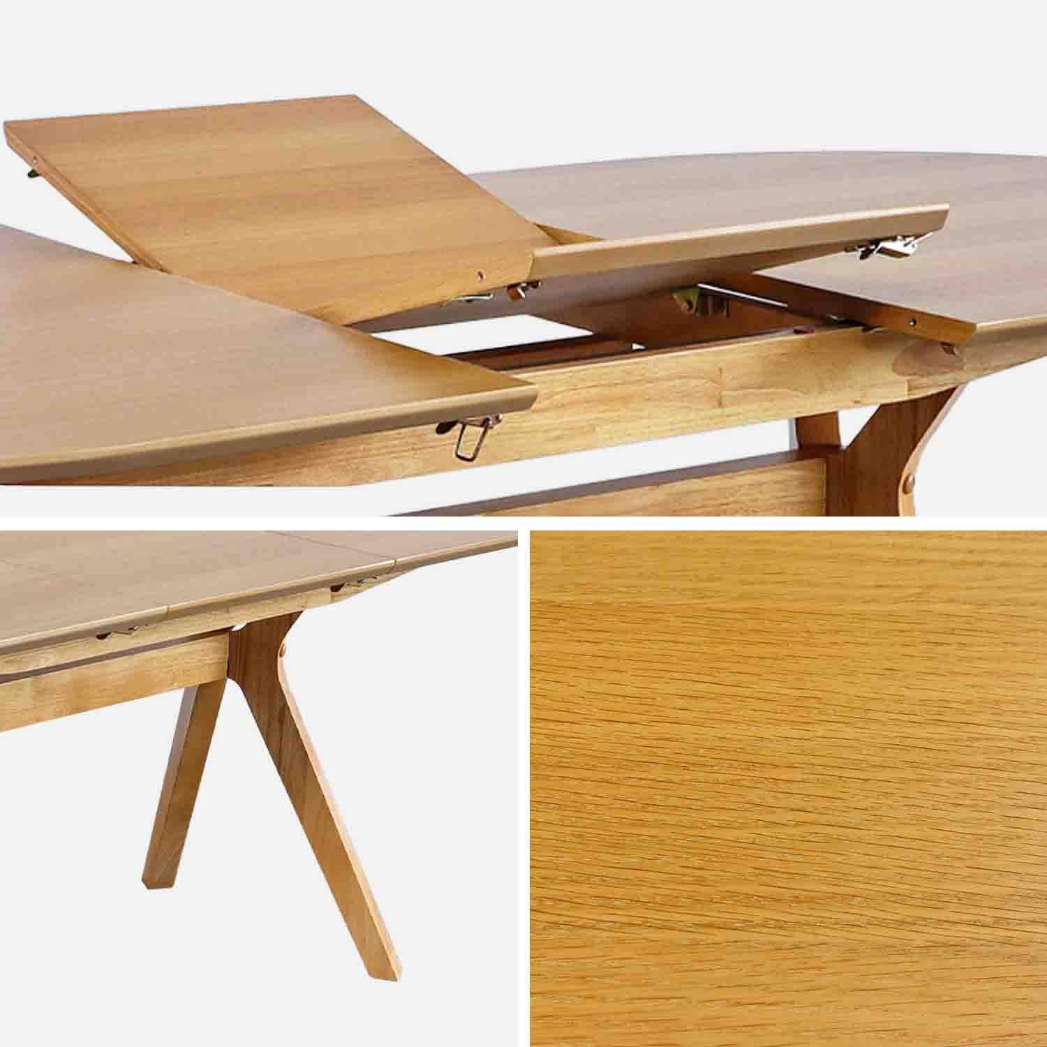 Ausziehbarer Esstisch, oval, 160-200 cm 6-8 Personen MDF und Eichenfurnier, naturfarben - Olivia Photo6