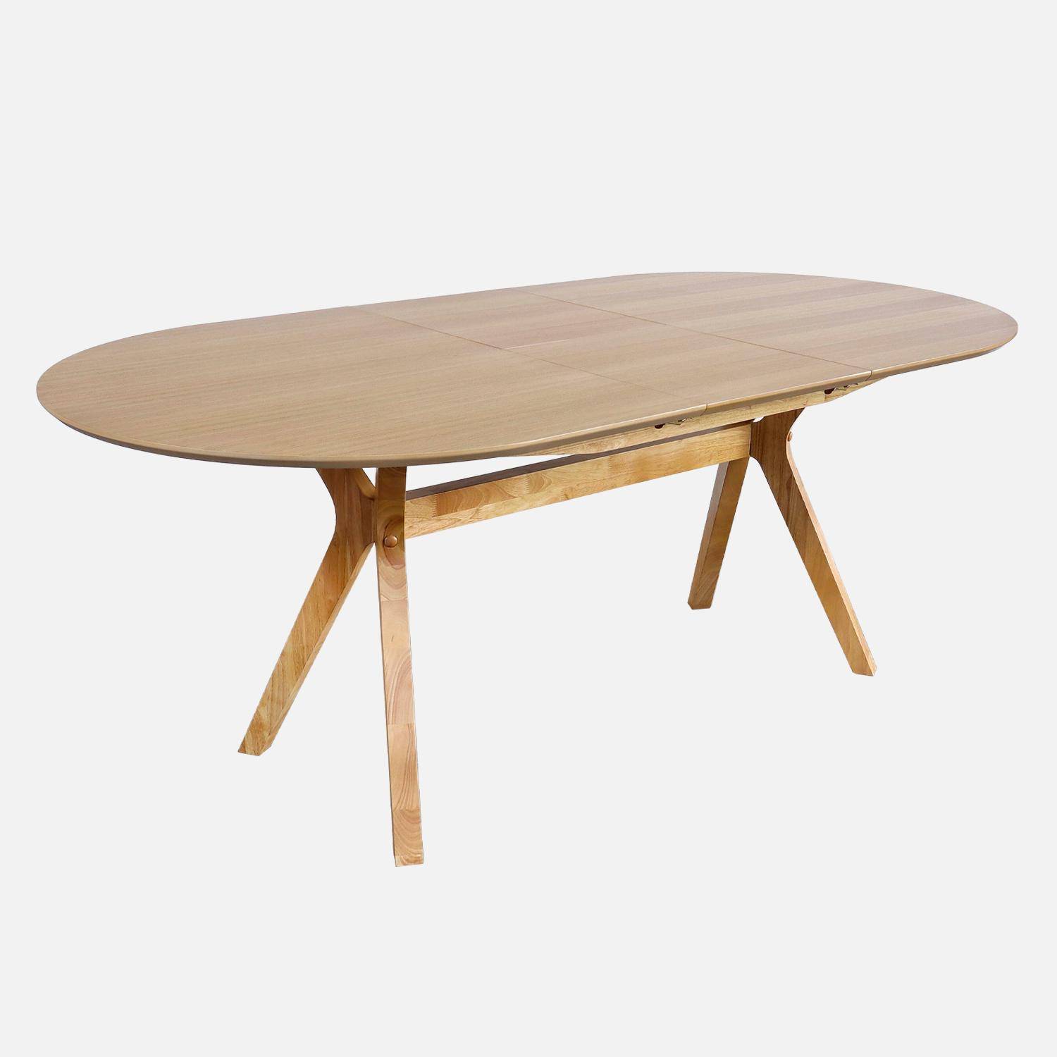 Ausziehbarer Esstisch, oval, 160-200 cm 6-8 Personen MDF und Eichenfurnier, naturfarben - Olivia Photo3