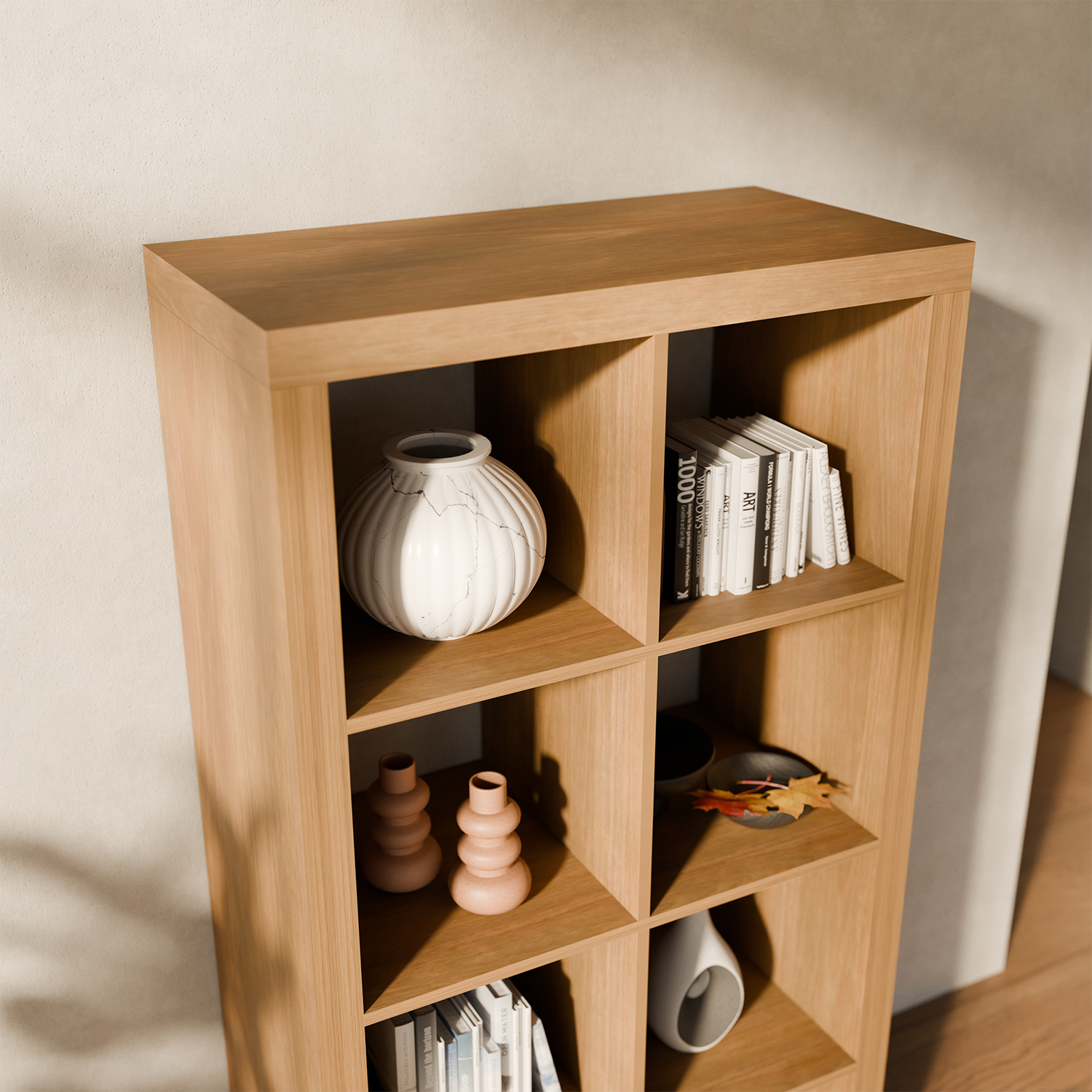 4-niveau boekenplank met 8 vakken, mangohout effect, B 76 x D 39 x H 146cm Photo2