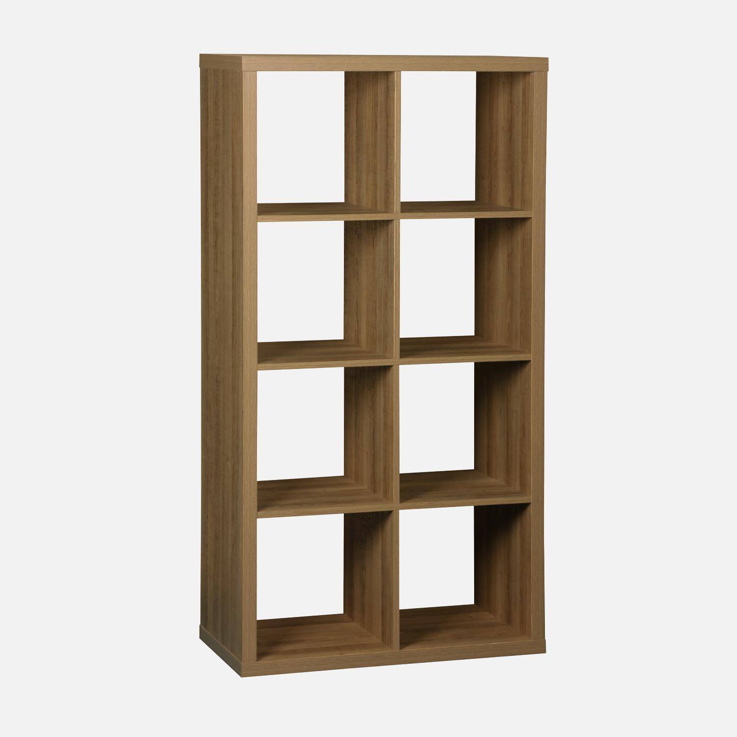 Etagère bibliothèque 4 niveaux 8 compartiments, casiers, effet bois de manguier, L 76 x P 39 x H 146cm Photo7