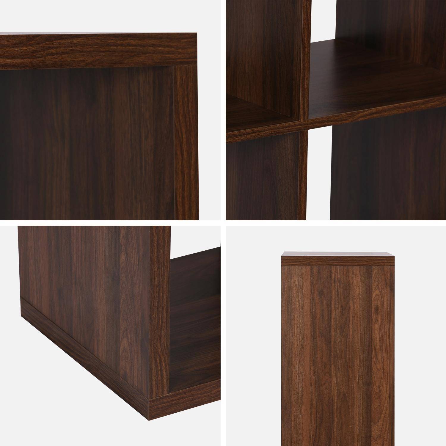 4-level bookshelf with 8 compartments, Basiks, Walnut, 76x39x146 cm Photo9