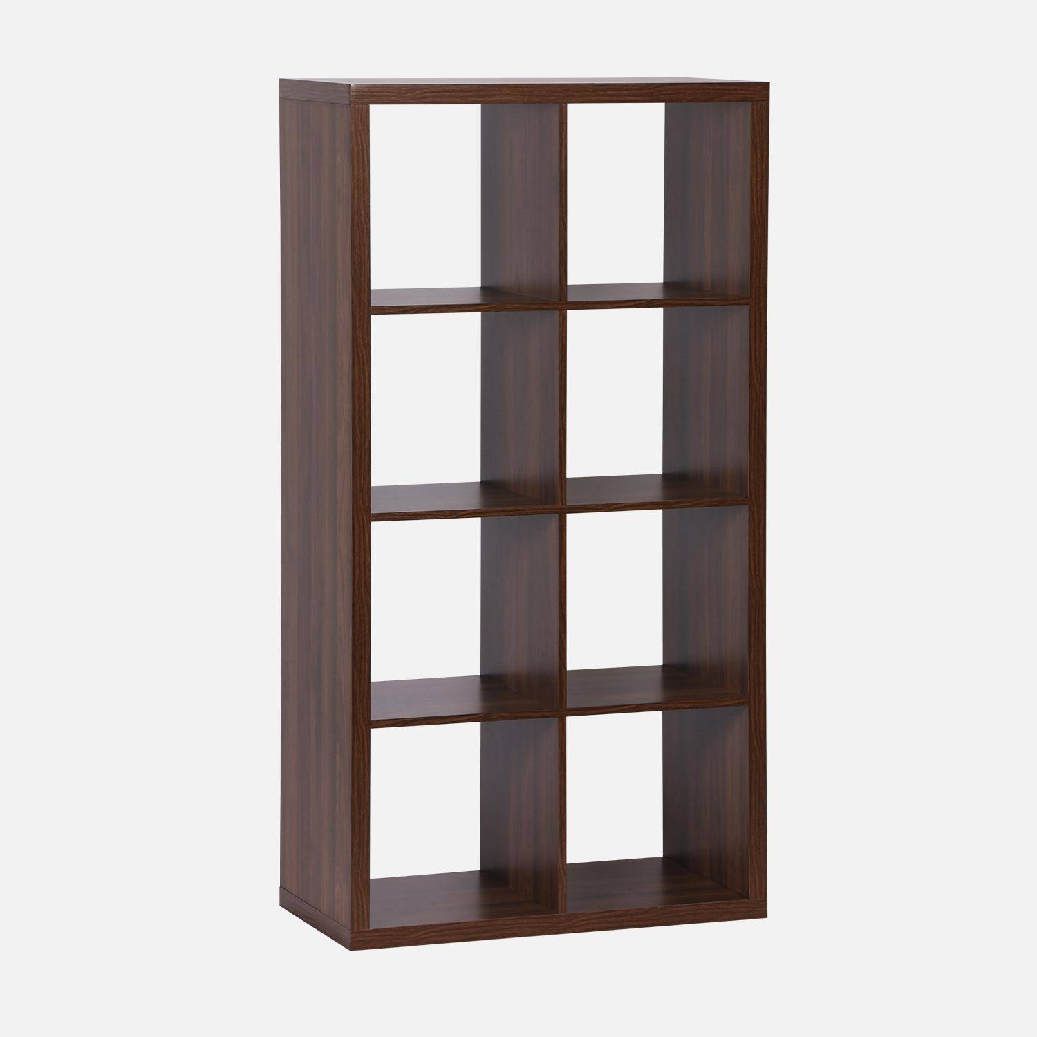 4-level bookshelf with 8 compartments, Basiks, Walnut, 76x39x146 cm Photo7