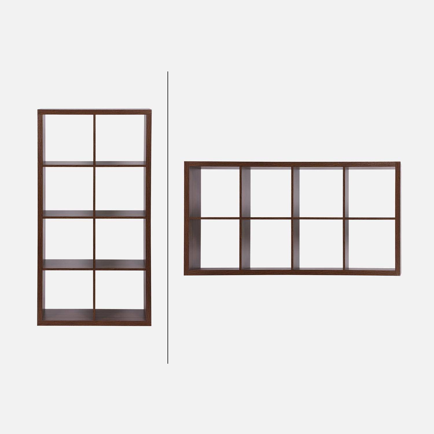 4-level bookshelf with 8 compartments, Basiks, Walnut, 76x39x146 cm Photo8