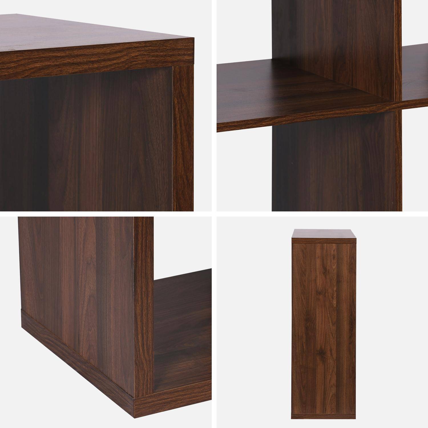 Estantería cúbica de 3 niveles con 9 compartimentos, Basiks, Madera de nogal, 111.2x39x111.2 cm Photo5