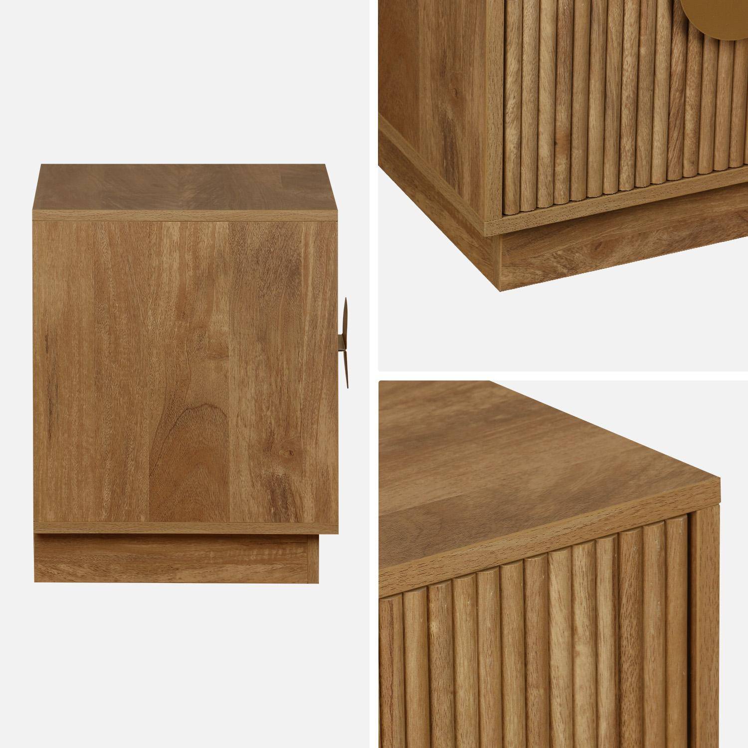 Pair of mango wooden effect 2-drawer bedside tables, Celian, Brown, 42x38x50 cm Photo5