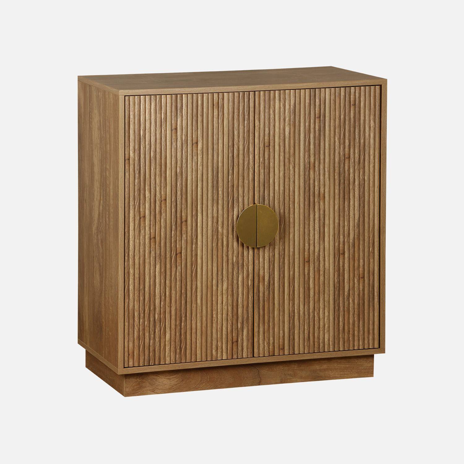 80cm exotic 2-door sideboard, Celian, Brown, 80x40x85 cm Photo3