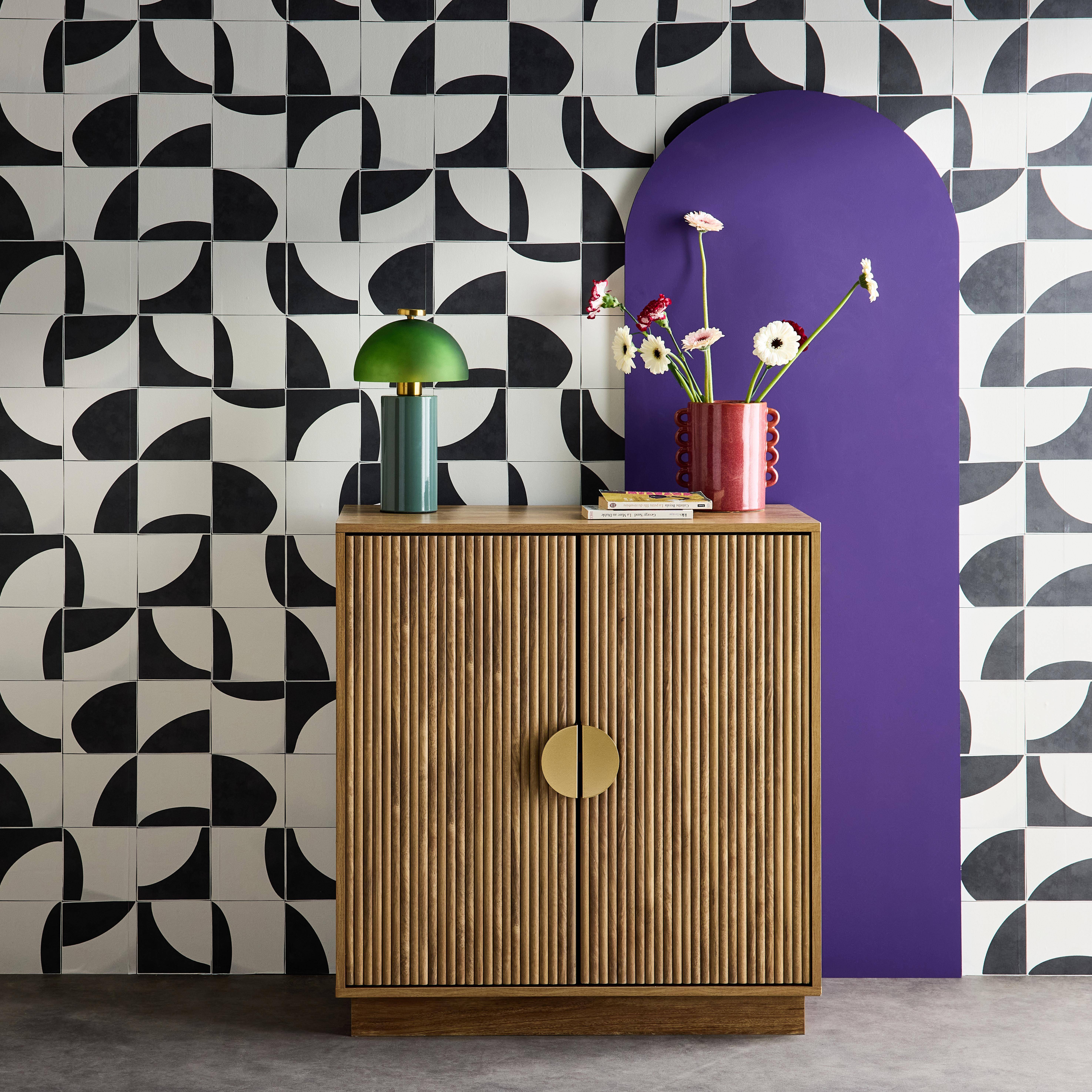 80cm exotic 2-door sideboard, Celian, Brown, 80x40x85 cm Photo1