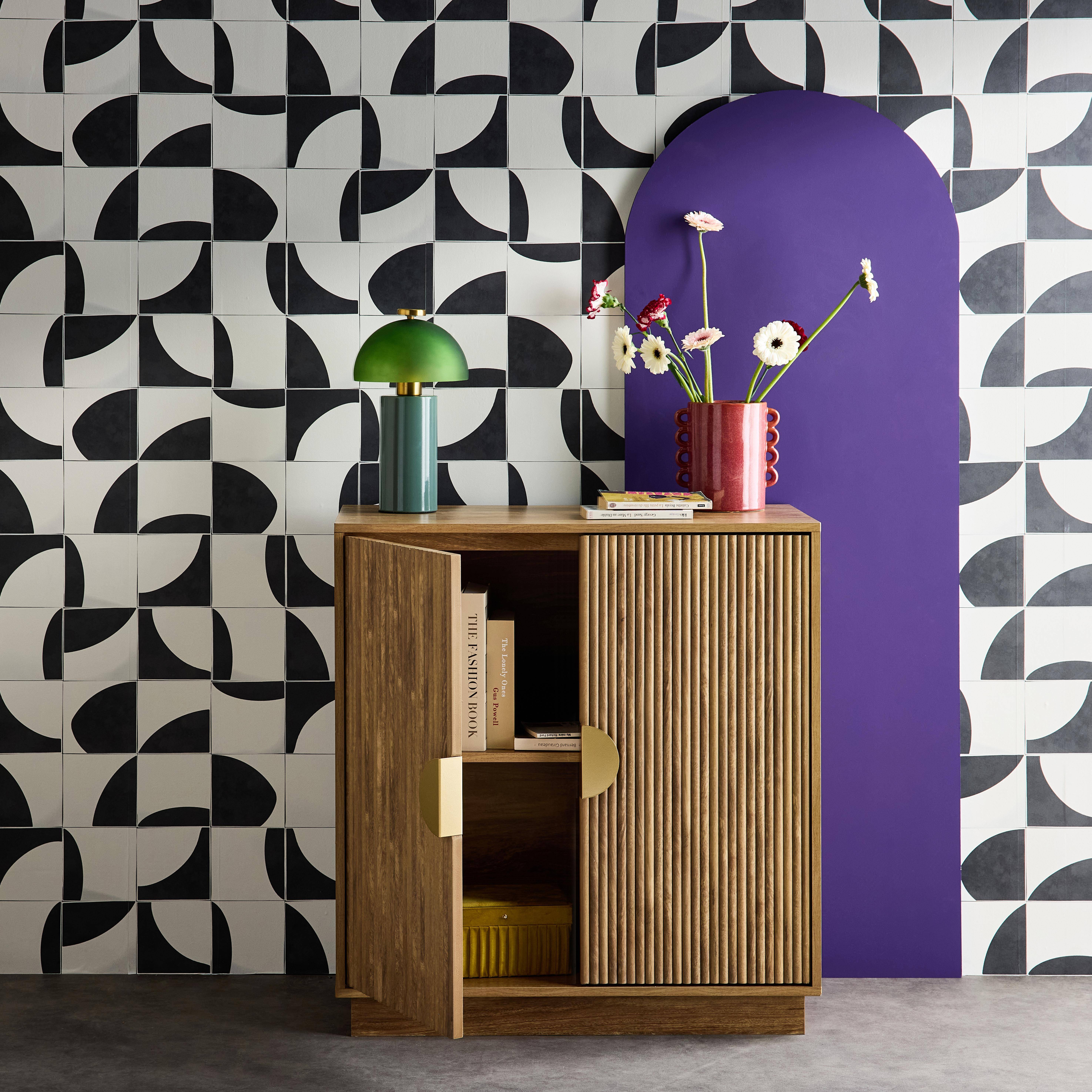 80cm exotic 2-door sideboard, Celian, Brown, 80x40x85 cm,sweeek,Photo2