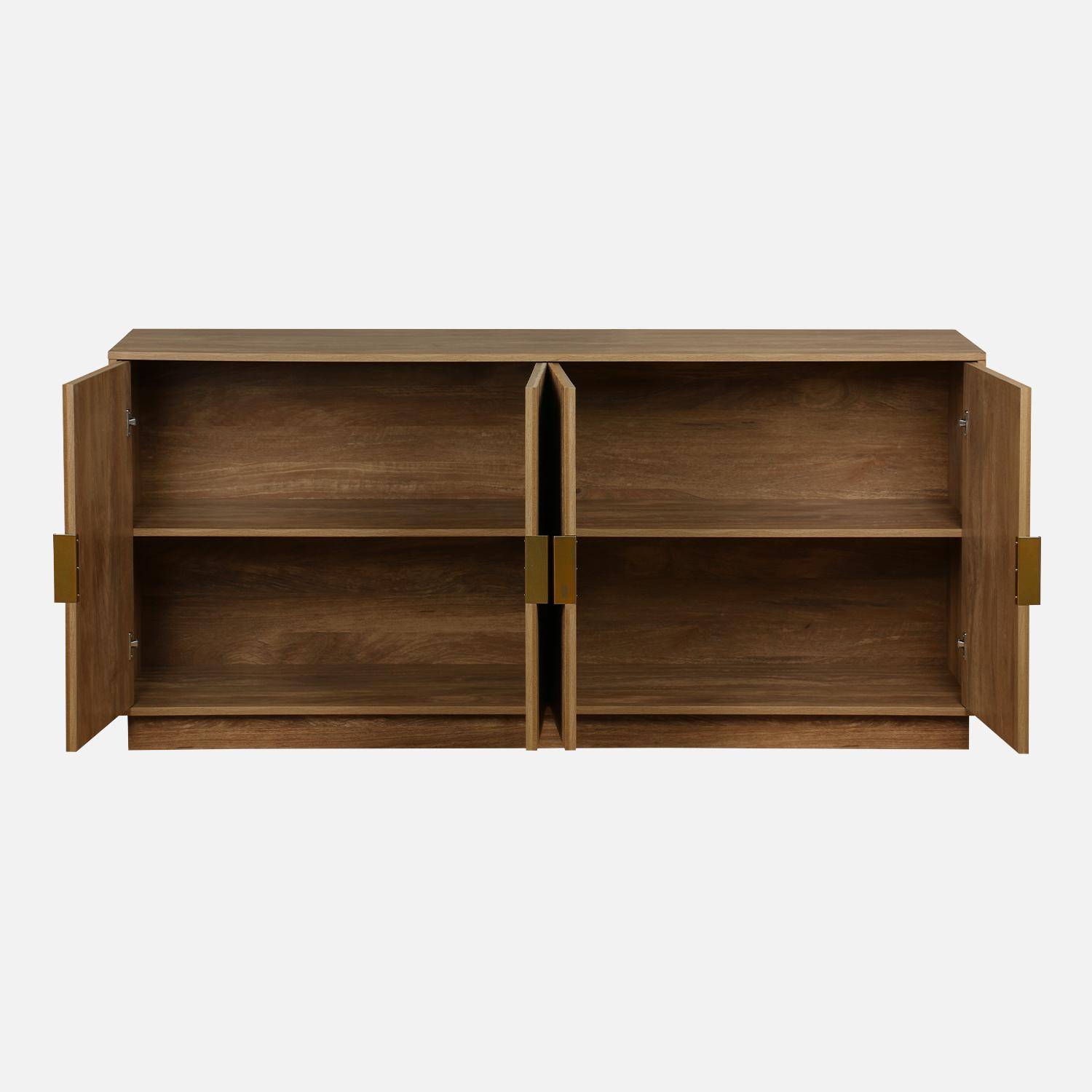 160cm exotic 4-door mango wood effect sideboard, Celian, Brown, 160x40x75 cm Photo5