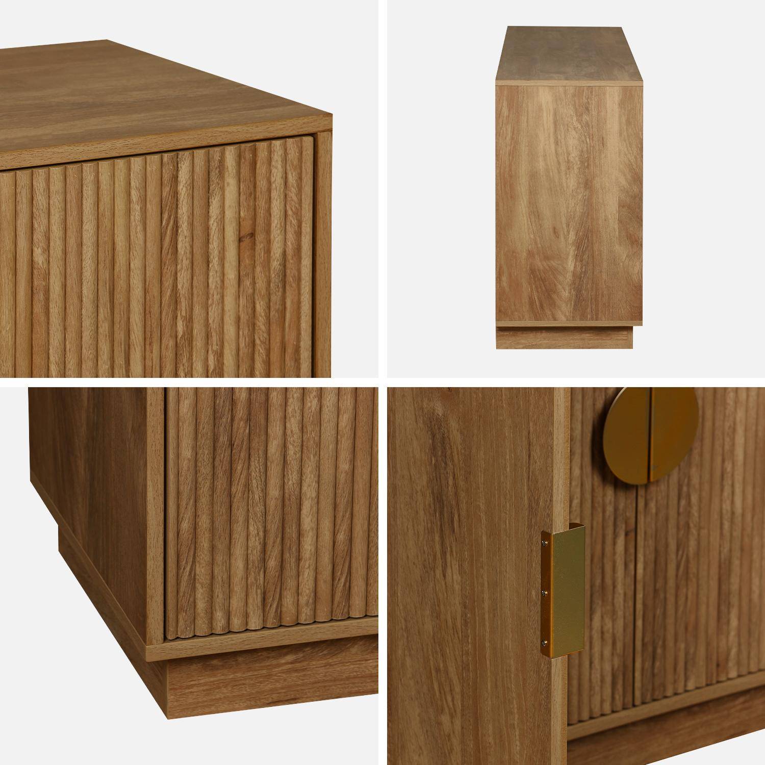 160cm exotic 4-door mango wood effect sideboard, Celian, Brown, 160x40x75 cm Photo6