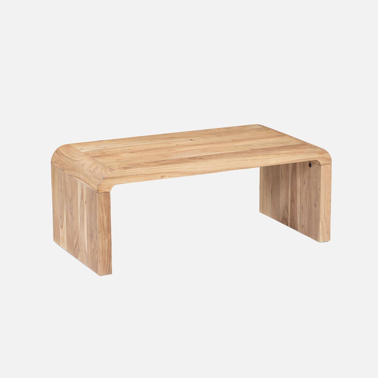 Table basse rectangulaire en acacia massif 100cm,sweeek,Photo3