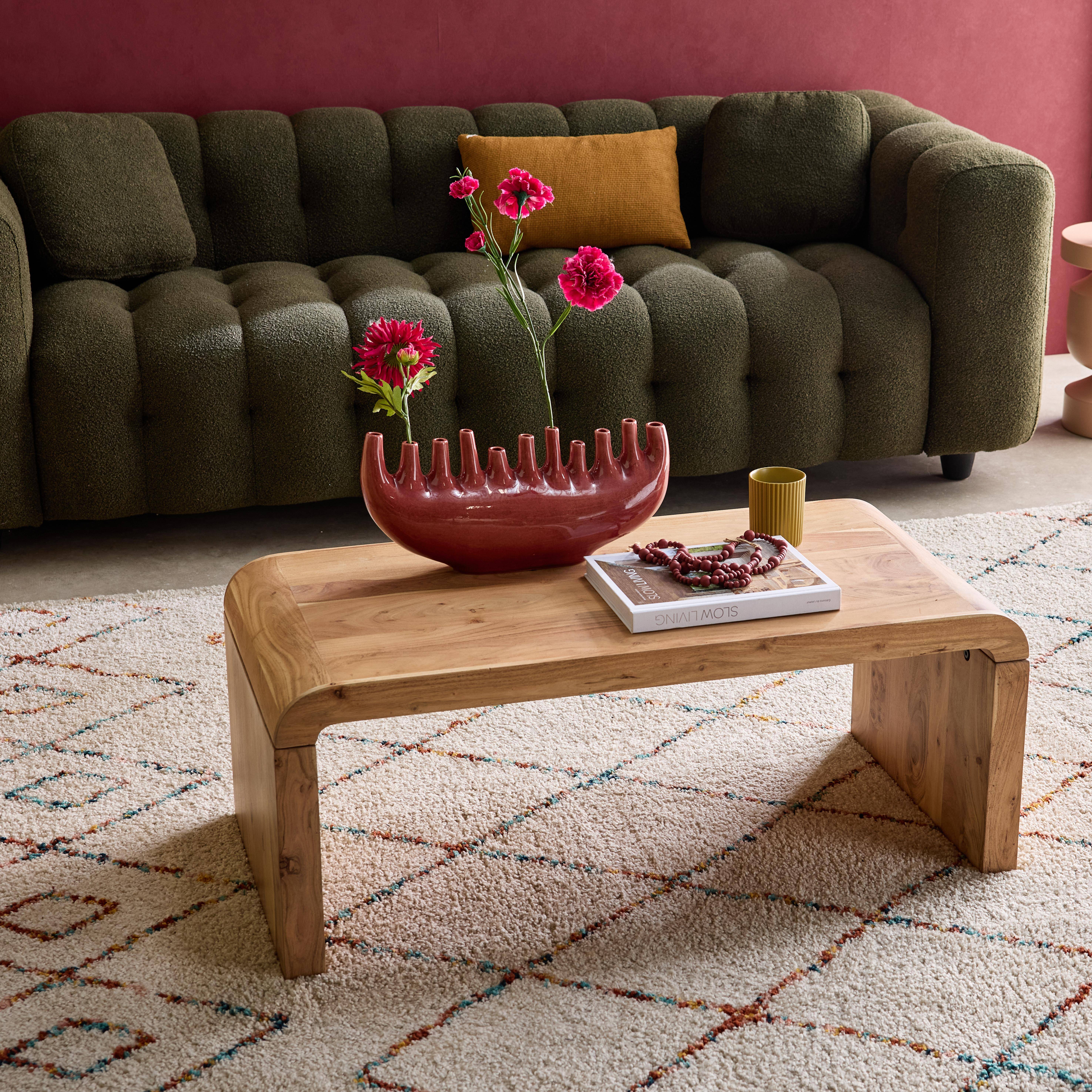 Table basse rectangulaire en acacia massif 100cm Photo1