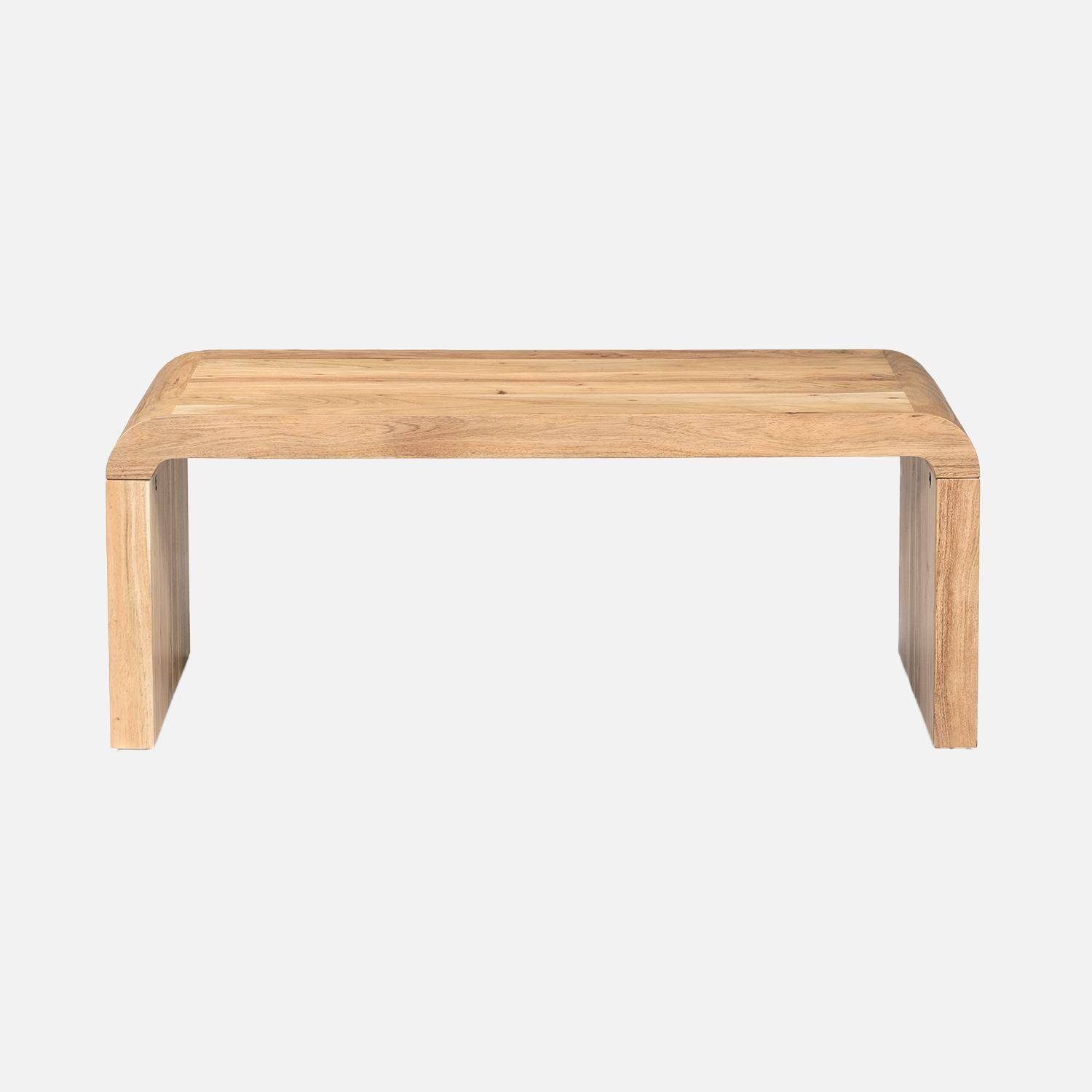 Table basse rectangulaire en acacia massif 100cm,sweeek,Photo2