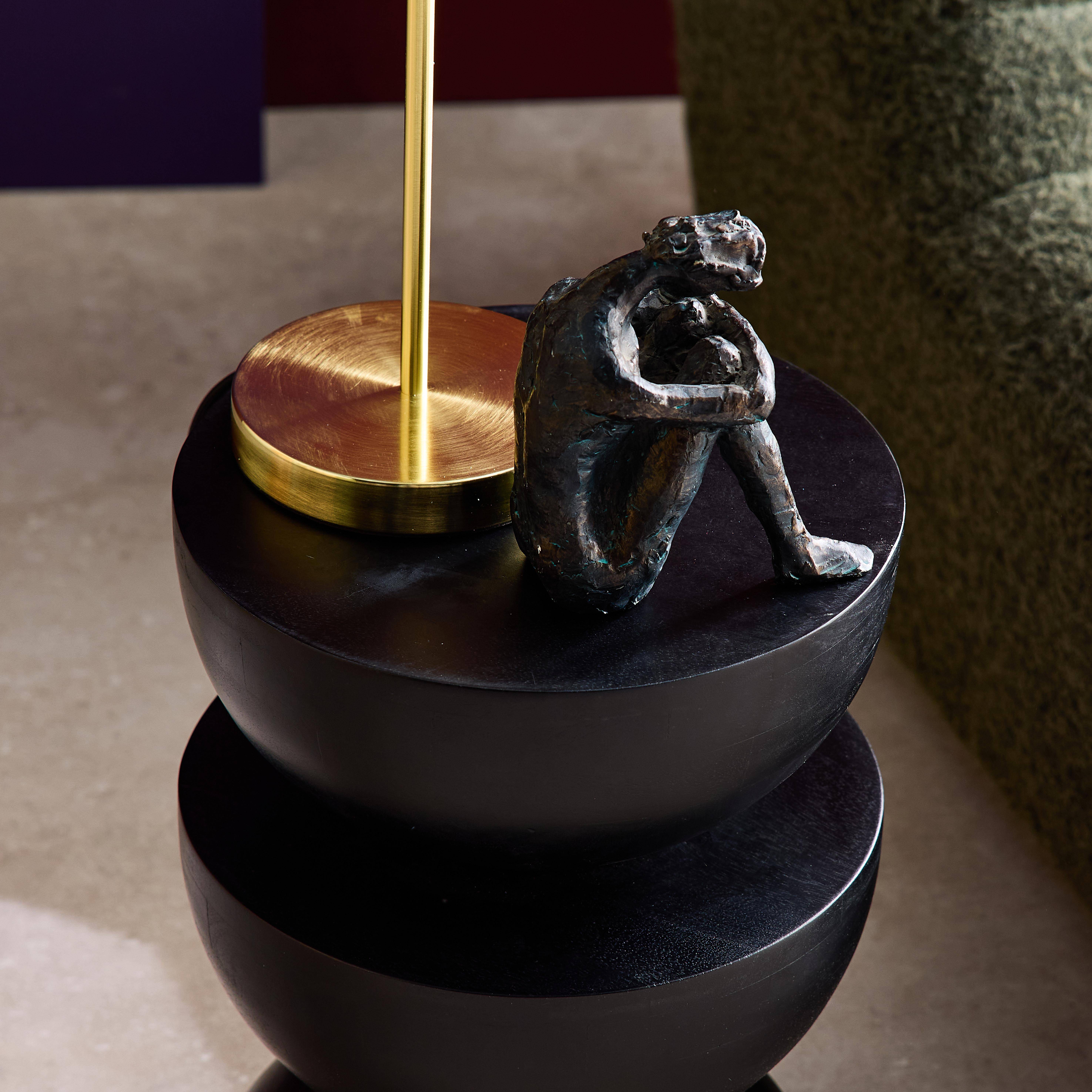 Wooden side table, Sita, Black, 30x30x45 cm Photo2