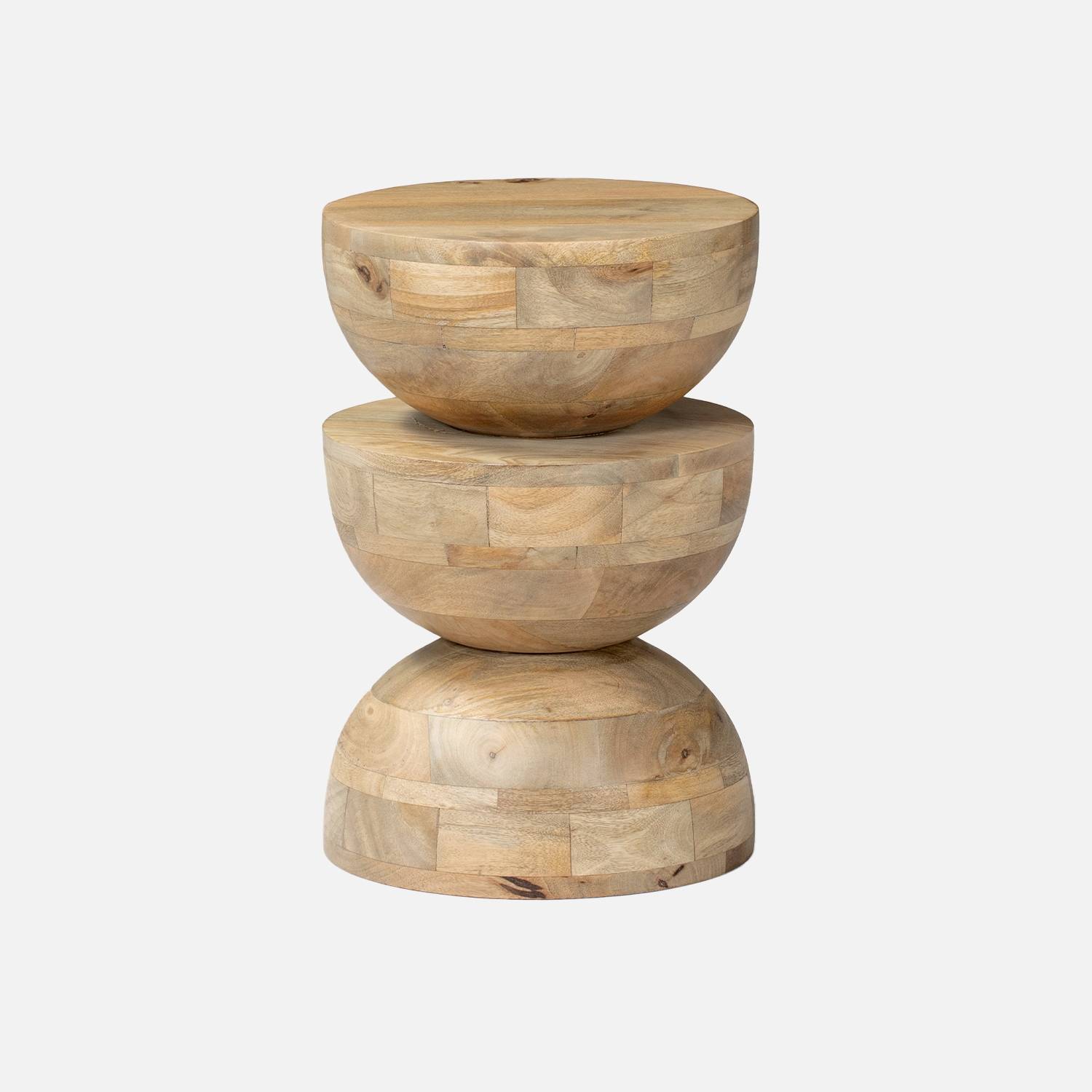 Table d'appoint en bois de manguier naturel Ø30  | sweeek