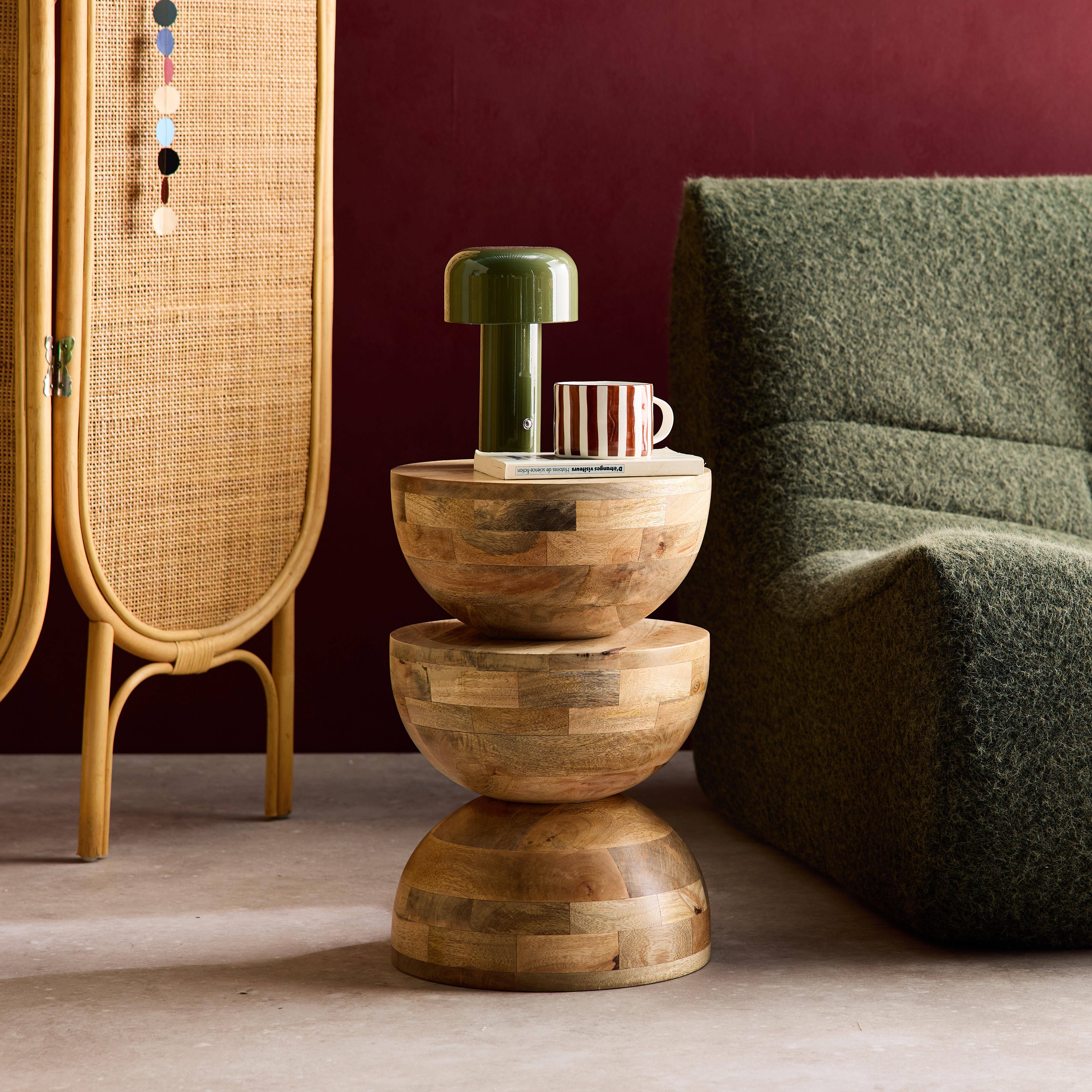 Wooden side table, Sita, Natural, 30x30x45 cm Photo1