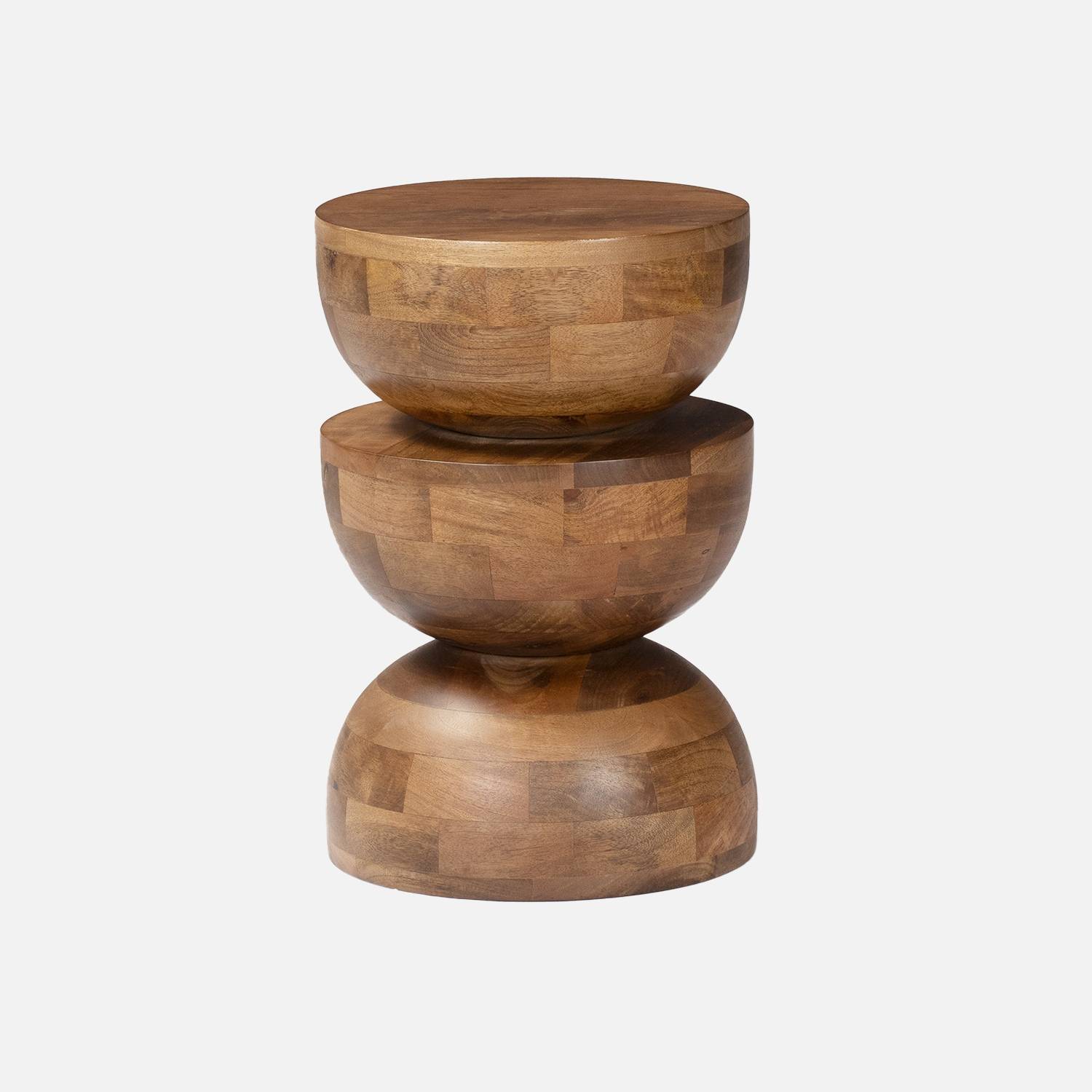 Table d'appoint en bois de manguier noyer Ø30  | sweeek