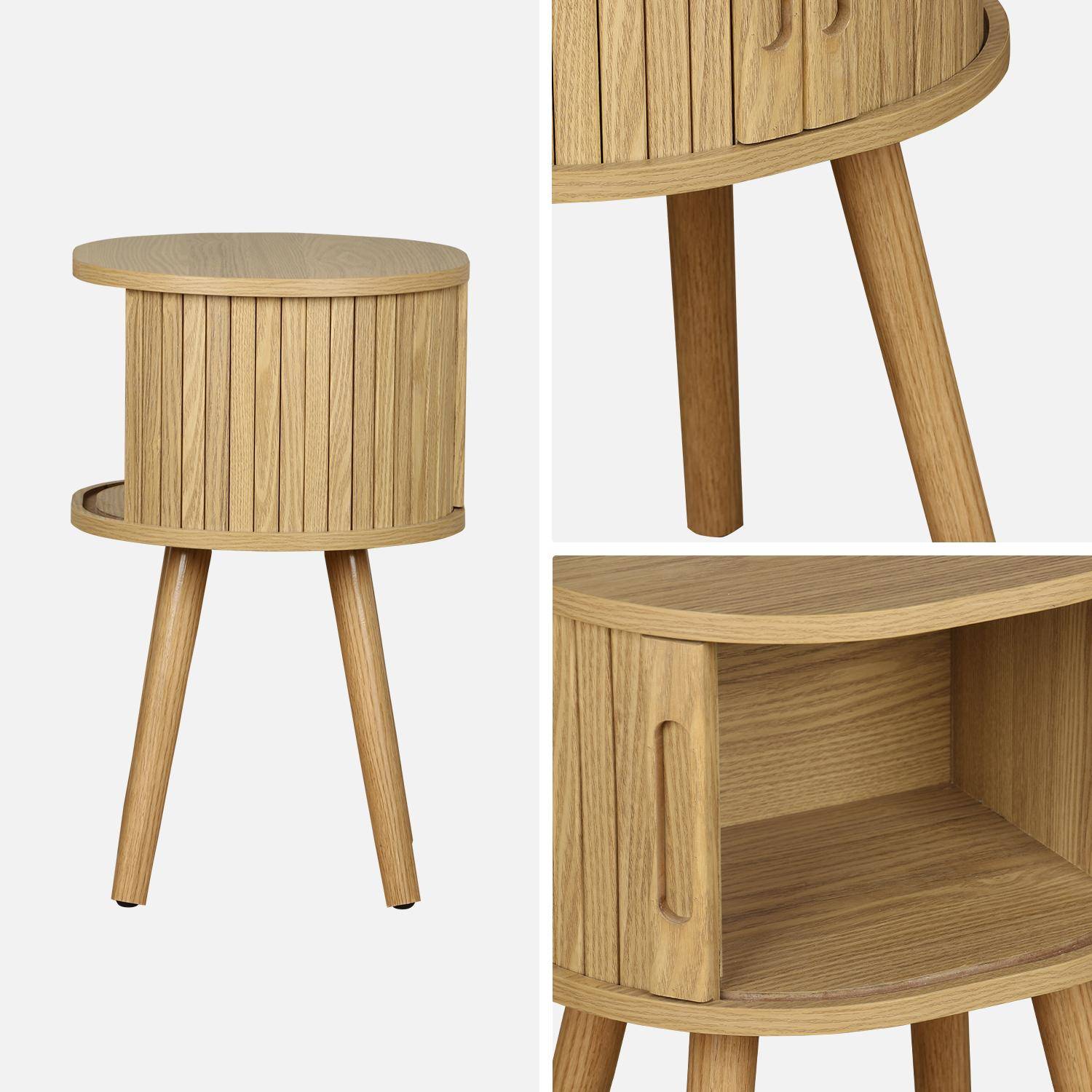 Mesa de cabeceira com 2 portas de correr, Legacy, Natural, 40x34x54.8 cm Photo5