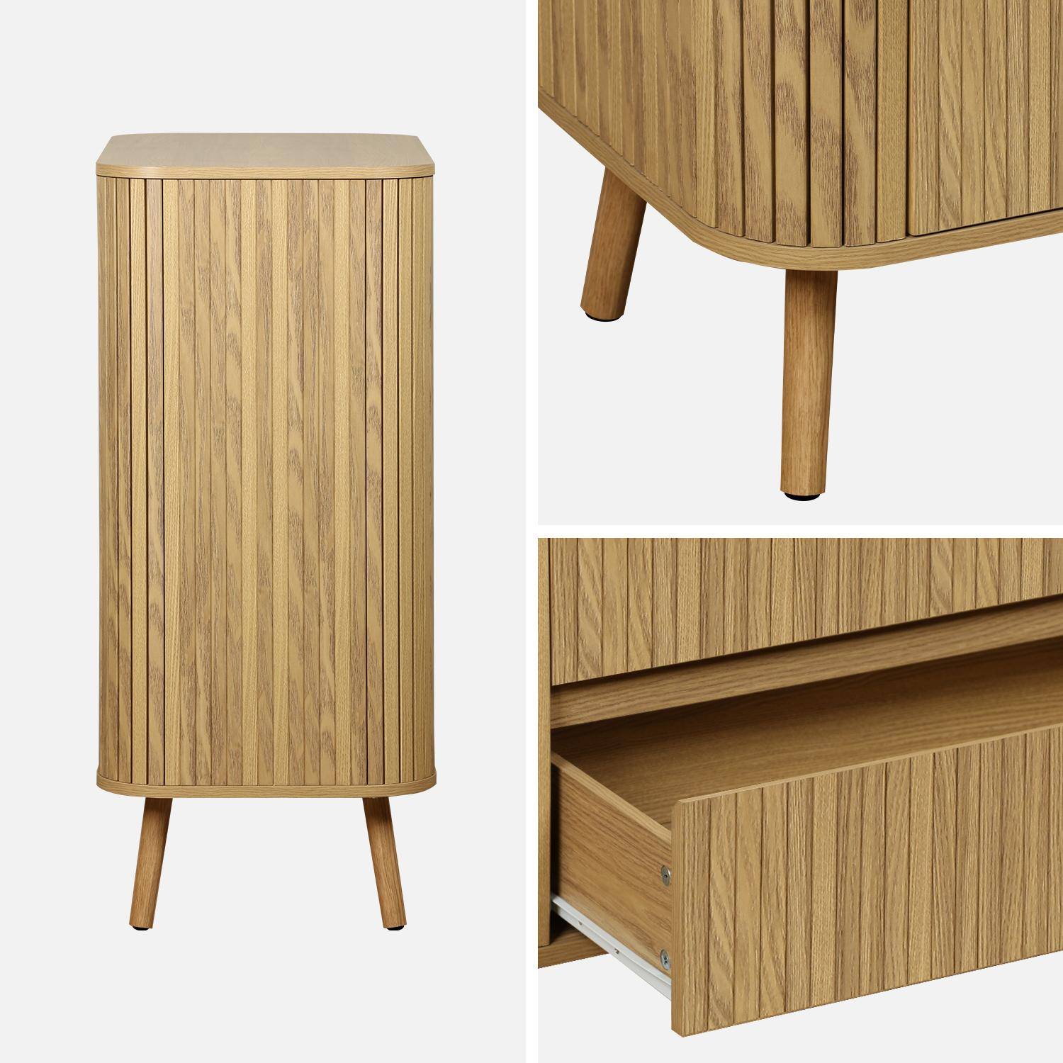 4-drawer chest, natural stripe decor, Legacy, Natural, 80x45x100 cm,sweeek,Photo6