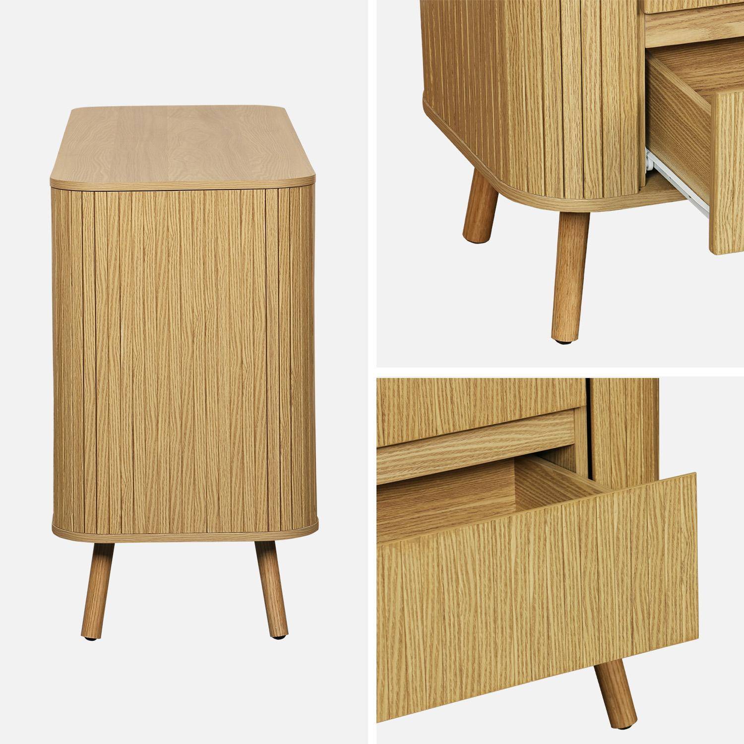 Commode 6 tiroirs, décor strié naturel, L 150 x P 45  H 80cm Photo5