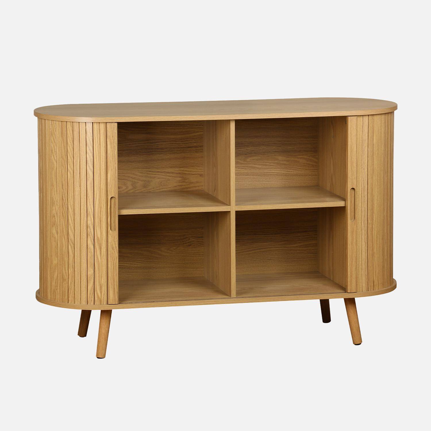 120cm scandi-style sideboard with 2 sliding doors, Legacy, Natural, 120x40x75 cm Photo4