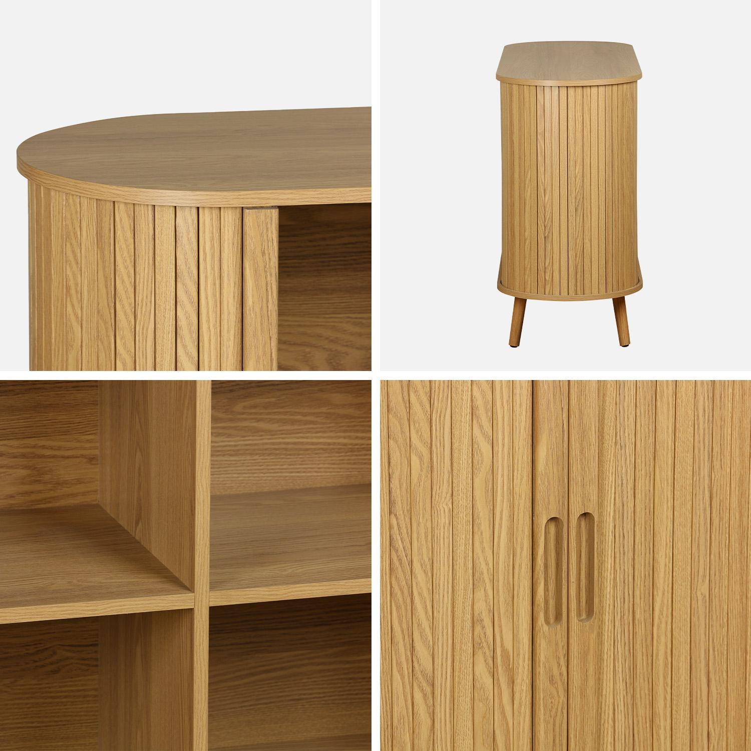 120cm scandi-style sideboard with 2 sliding doors, Legacy, Natural, 120x40x75 cm Photo5