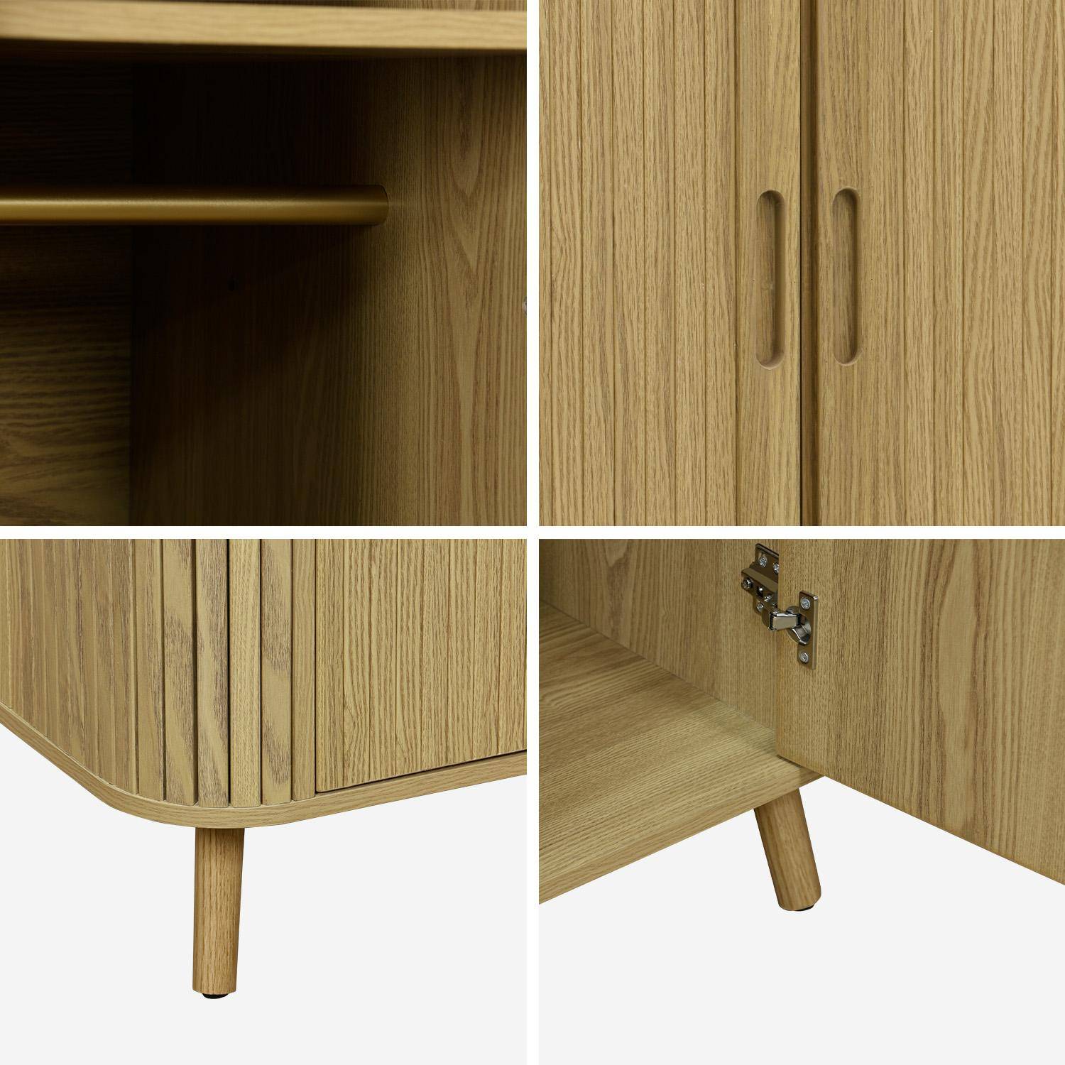 Armadura efeito madeira com prateleira e cabideiro Natural - 90x60x180 cm Photo5