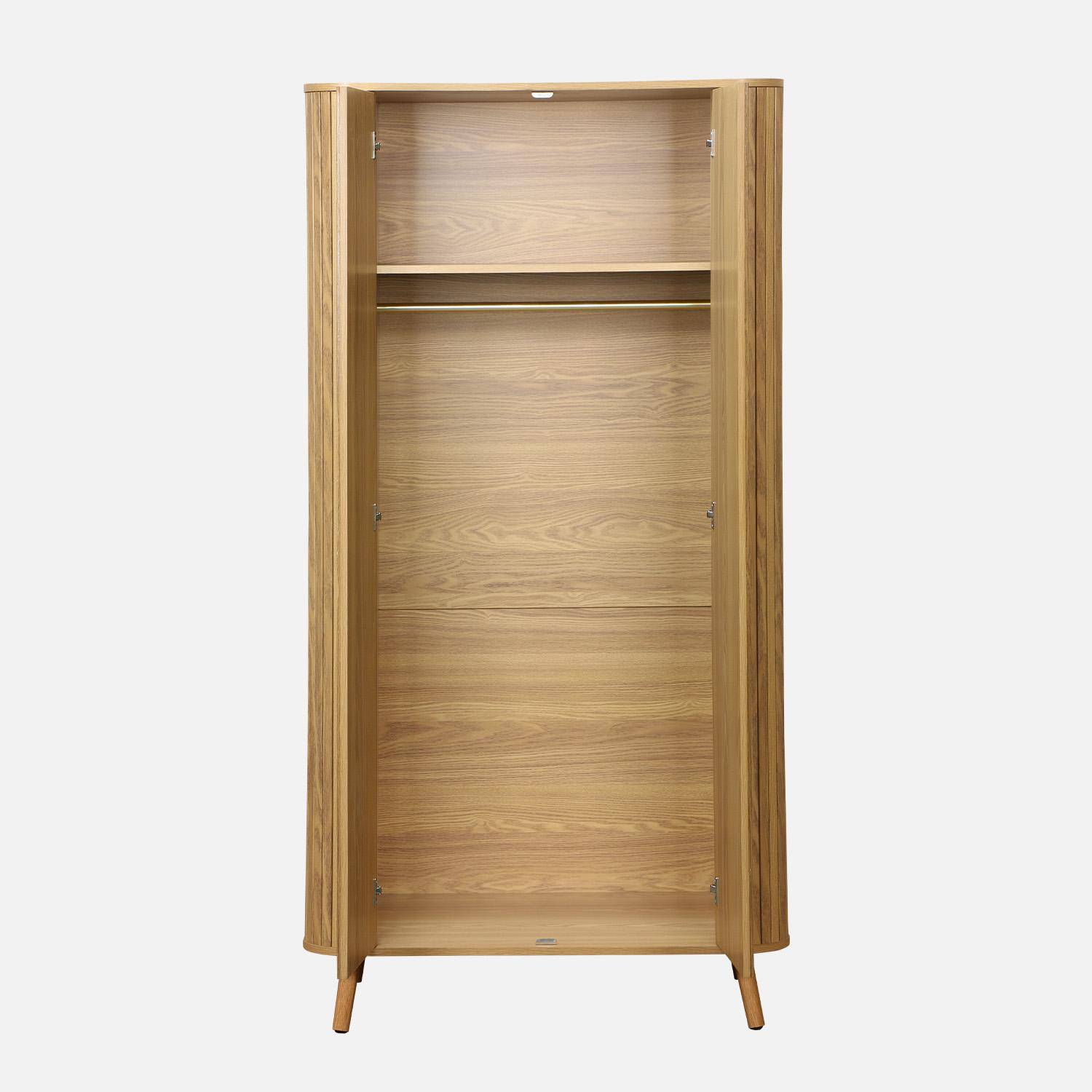 2-deurs houten kast met groef en leg- en hangruimte, B 90 x D 60 x H 180cm Photo3