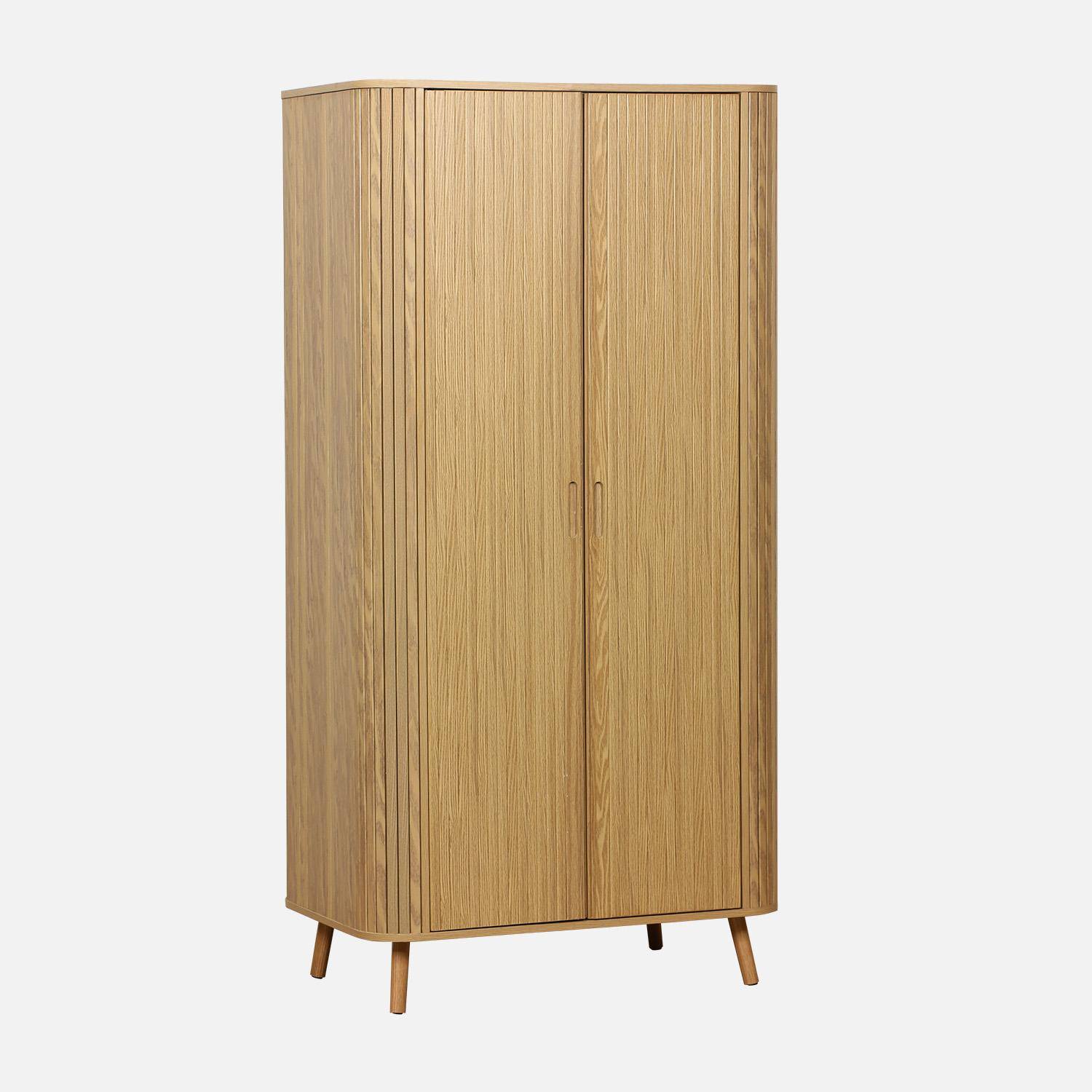 2-deurs houten kast met groef en leg- en hangruimte, B 90 x D 60 x H 180cm Photo1