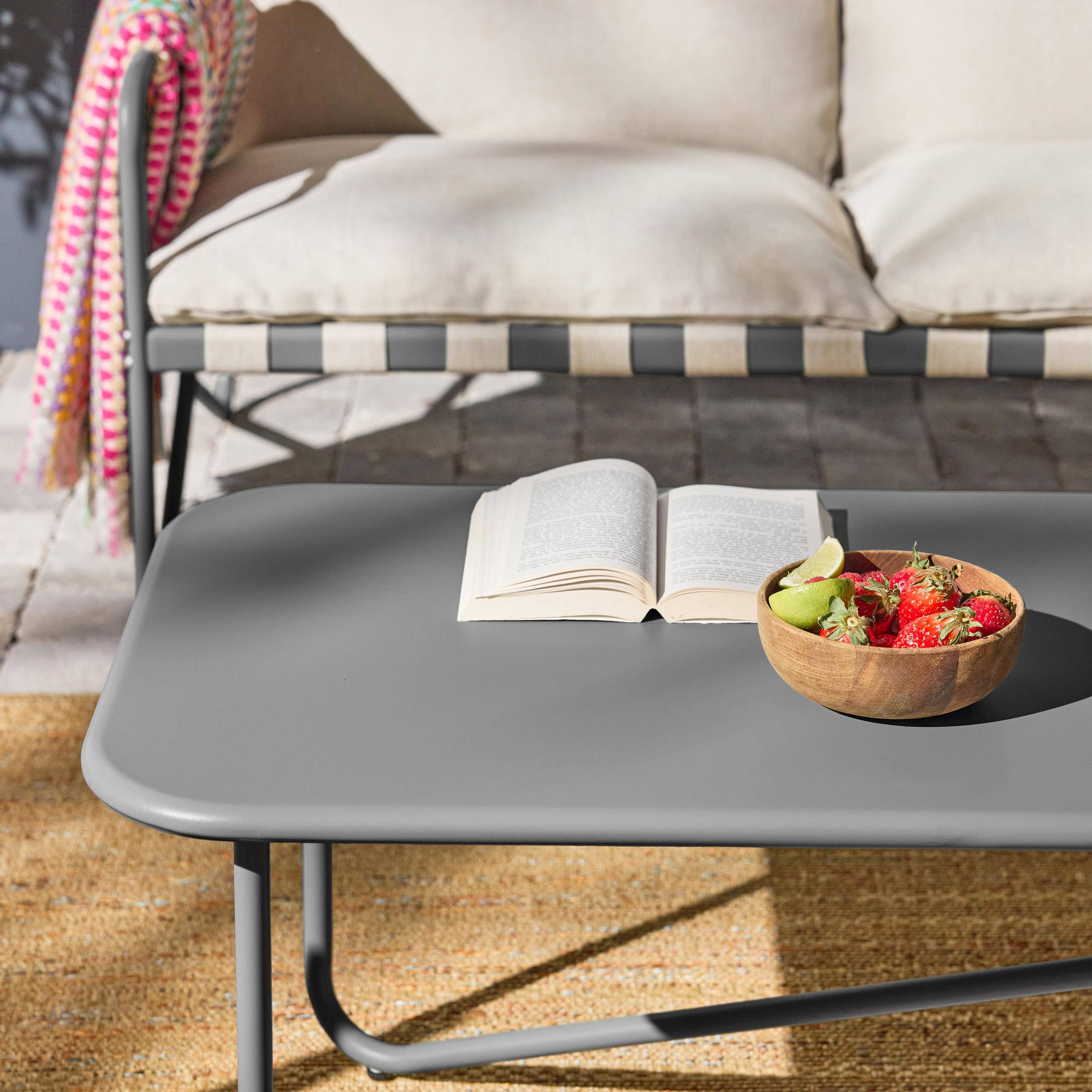 4-persoons tuinmeubelset met metalen tafel en draagriemen, antraciet Photo2