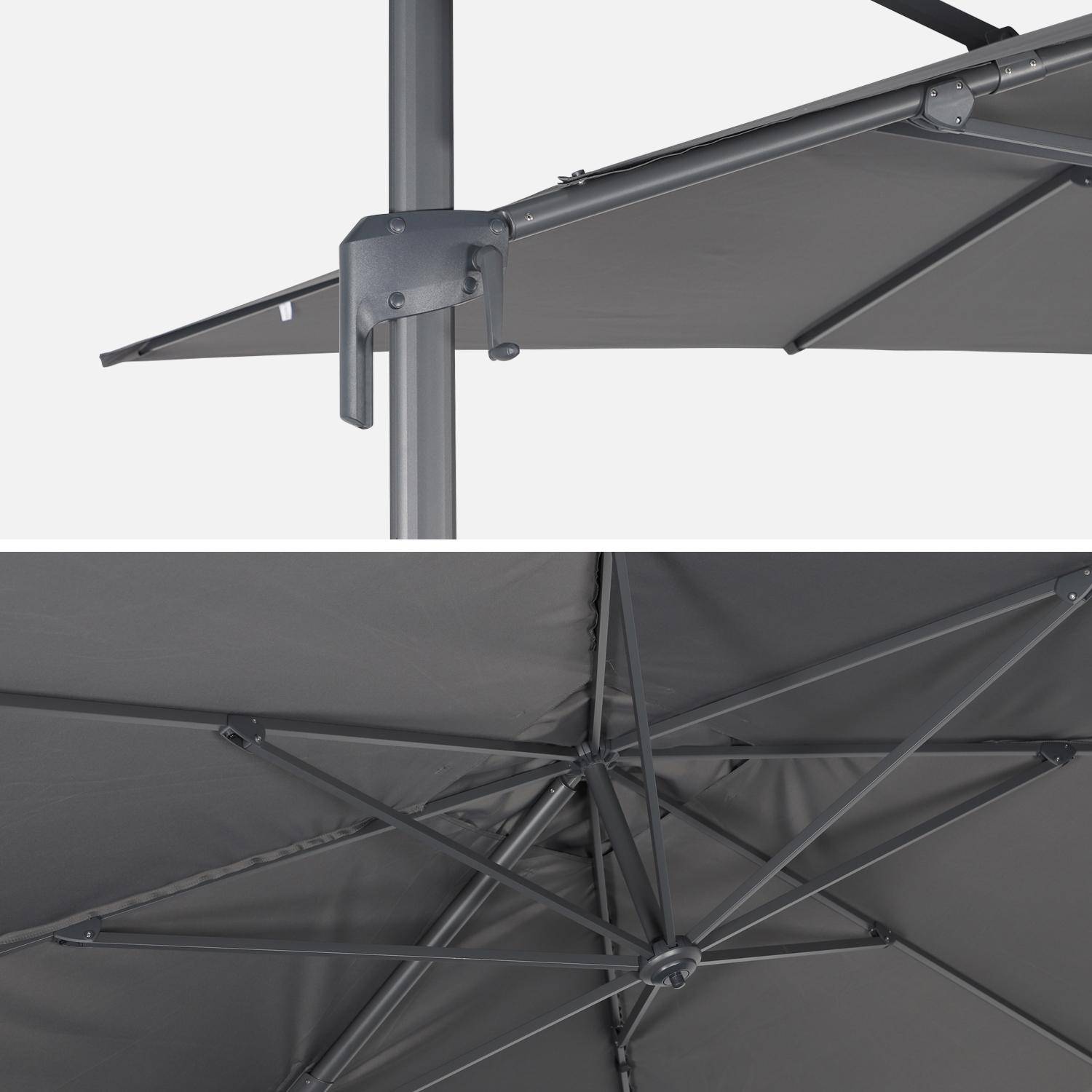 3x4m cantilever rectangular parasol + 50x50cm weighted slabs, Antibes + Slabs Photo6