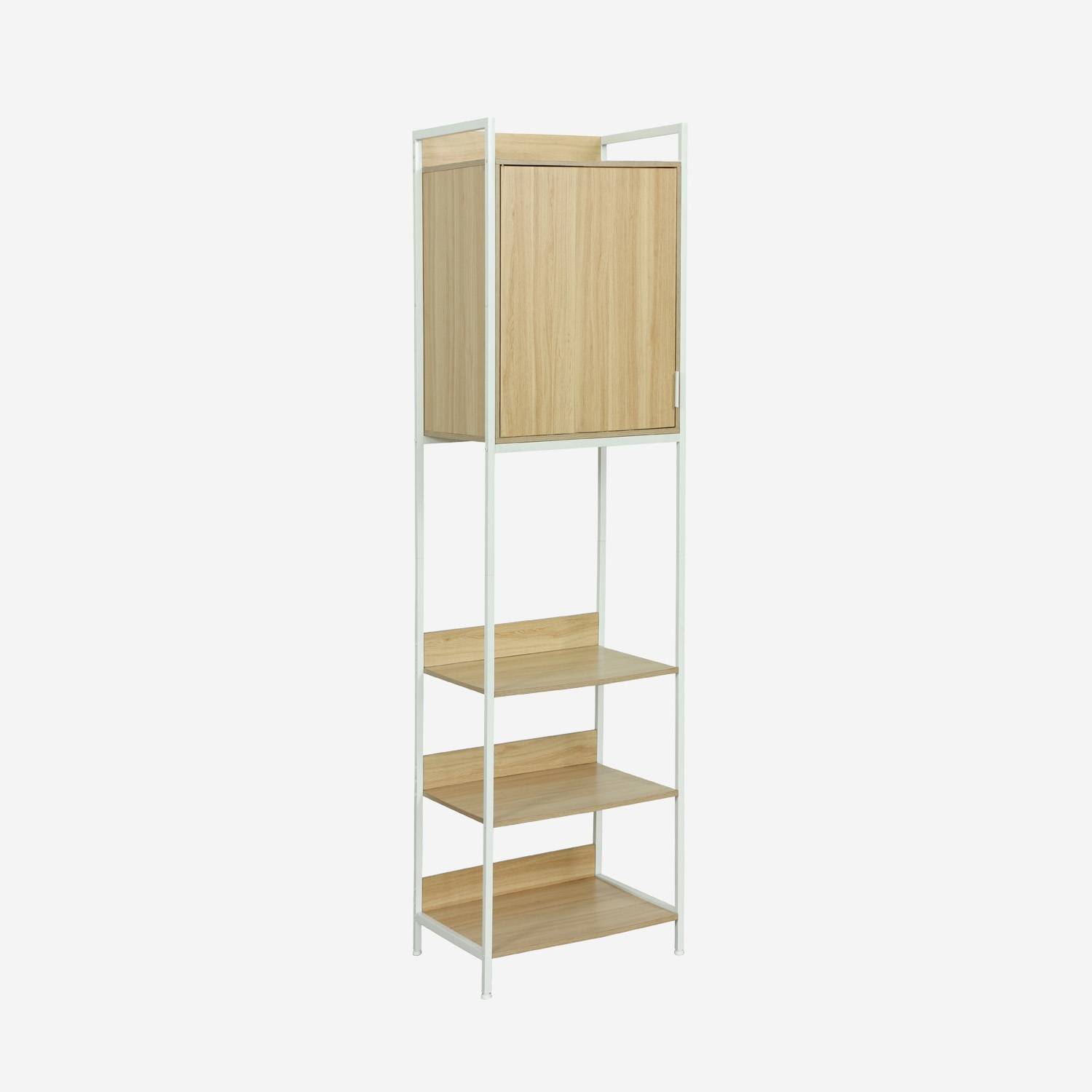 Module dressing blanc avec 5 étagères et 1 porte