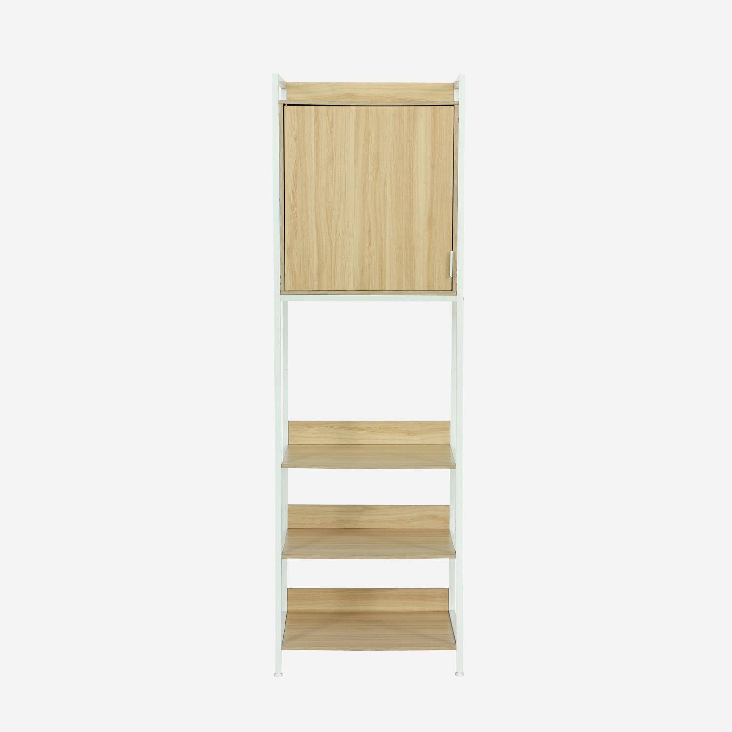 Witte kledingkast met 5 legplanken en 1 deur, B 60 x D 48 x H 190 cm Photo2