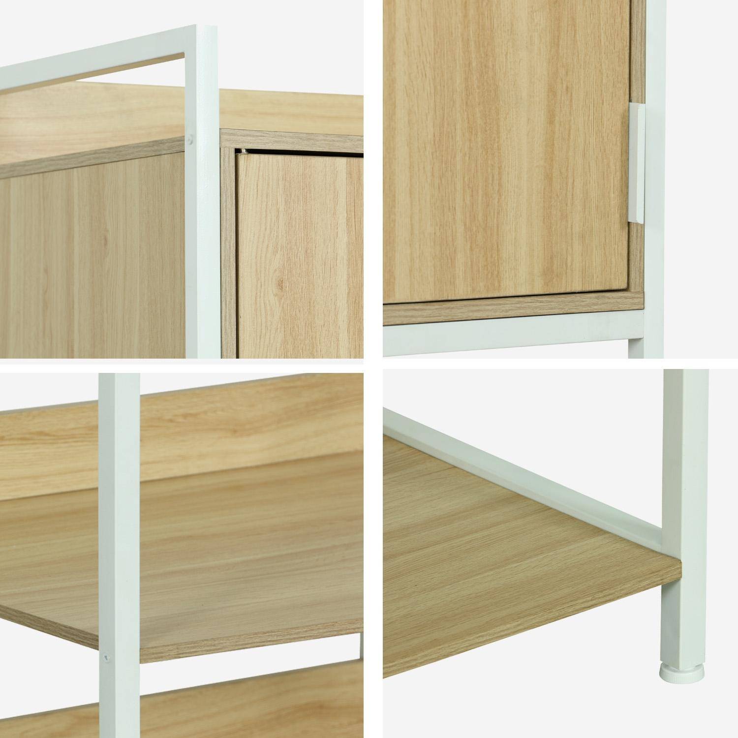 Weißes Ankleidemodul mit 5 Regalen und 1 Tür, B 60 x T 48 x H 190 cm - Clever,sweeek,Photo4