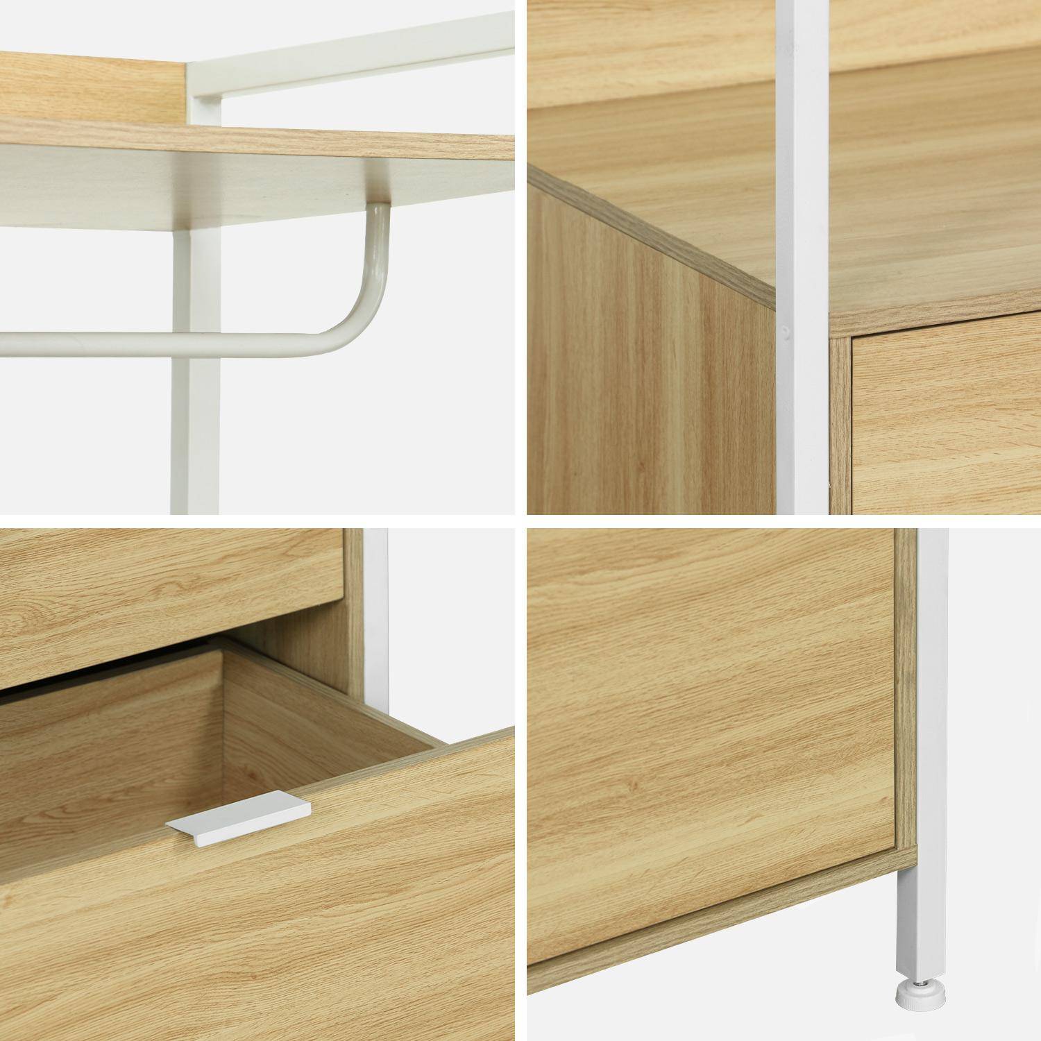 Wardrobe module with 2 drawers and 1 shelf, Clever, White, 60x48x190 cm Photo4