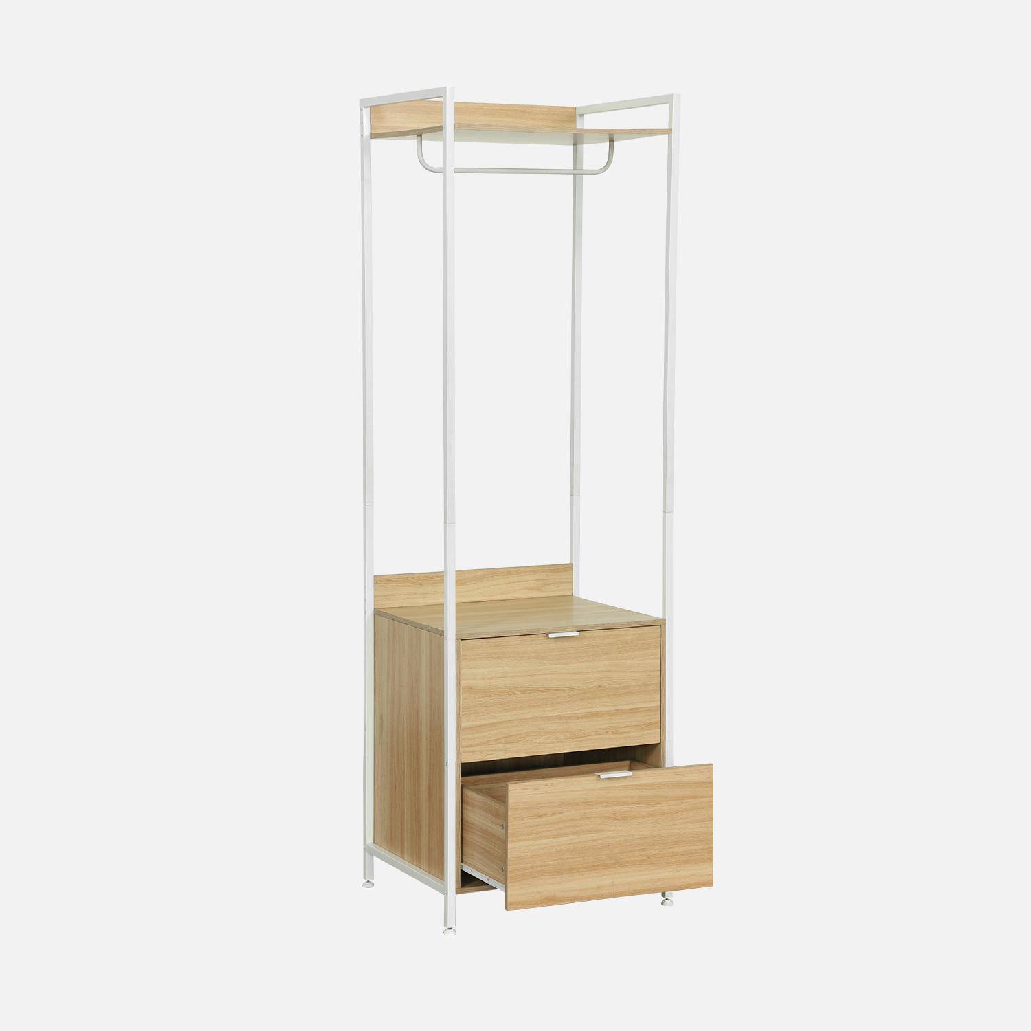 Wardrobe module with 2 drawers and 1 shelf, Clever, White, 60x48x190 cm Photo3