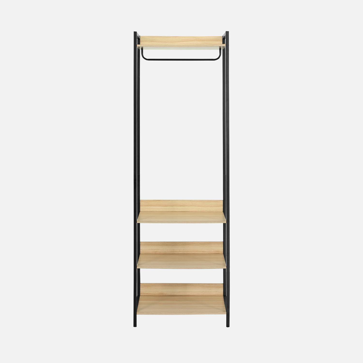 Modulo armadio con 1 armadio e 3 ripiani, Clever, Nero, 60x48x190 cm Photo2