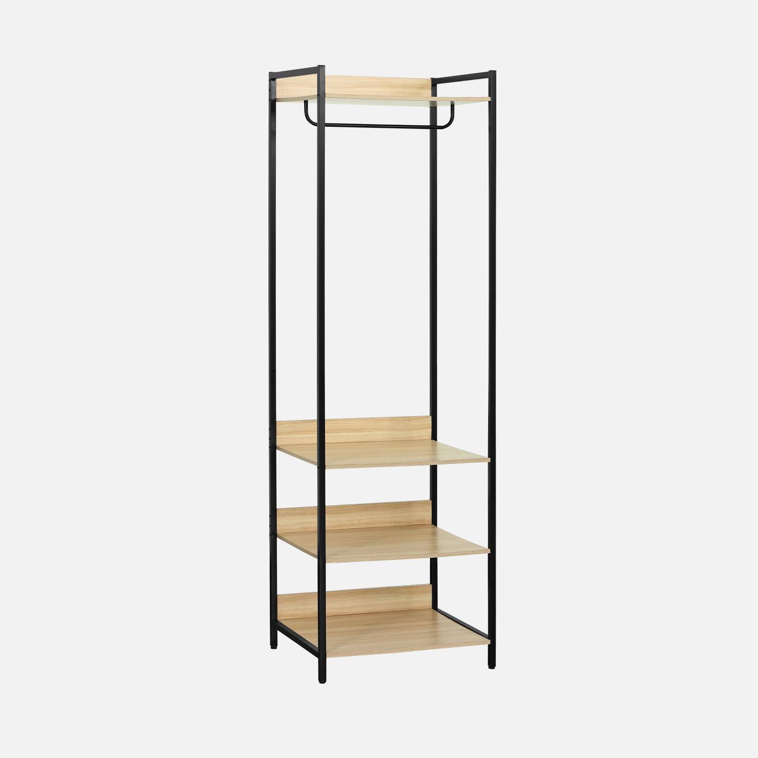 Modulo armadio con 1 armadio e 3 ripiani, Clever, Nero, 60x48x190 cm Photo1