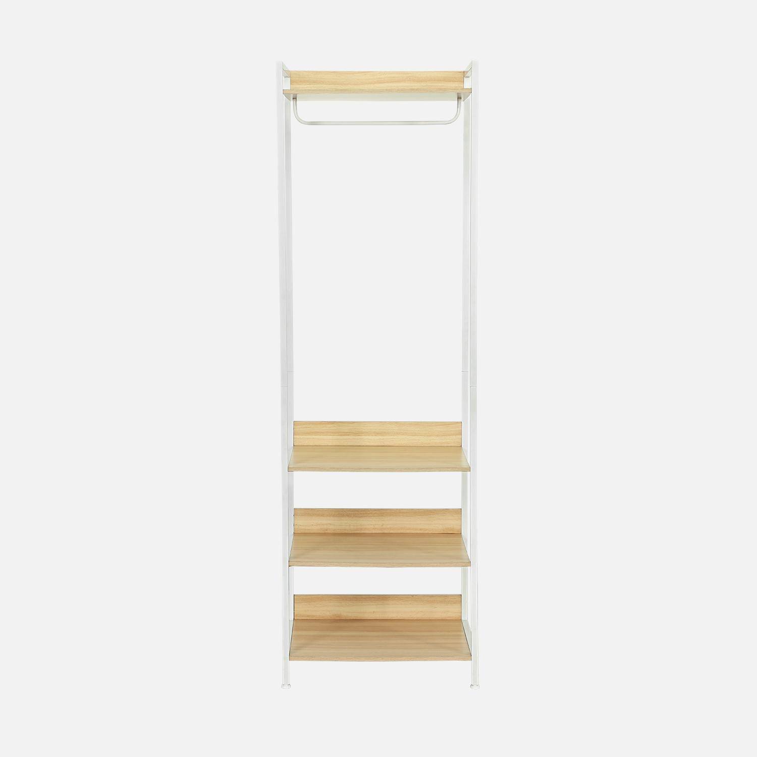 Module dressing blanc avec 1 penderie et 3 étagères, L 60 x P 48 x H 190 cm Photo2