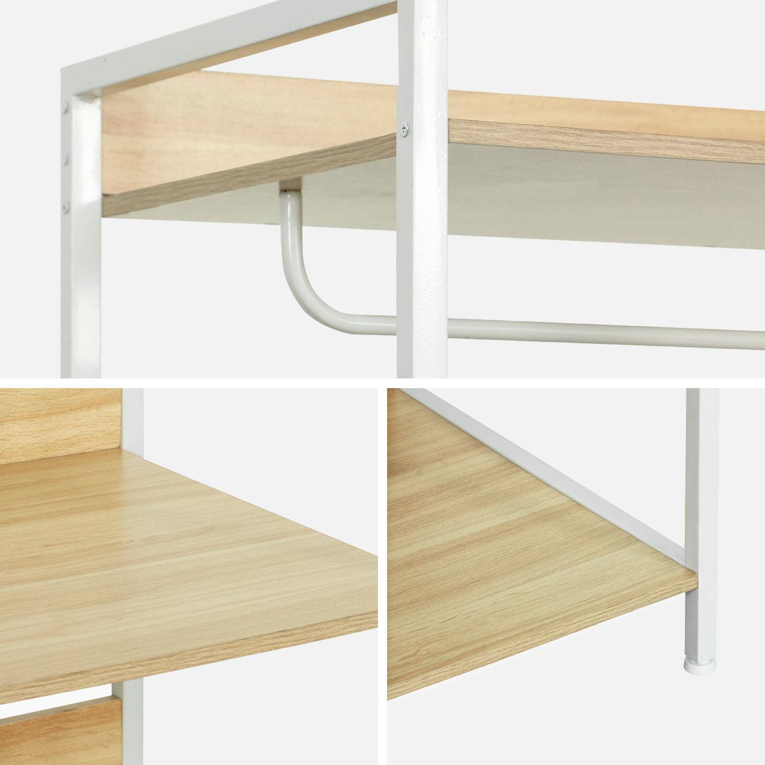 Wardrobe module with 1 wardrobe and 3 shelves White 60x48x190 cm - Clever,sweeek,Photo4