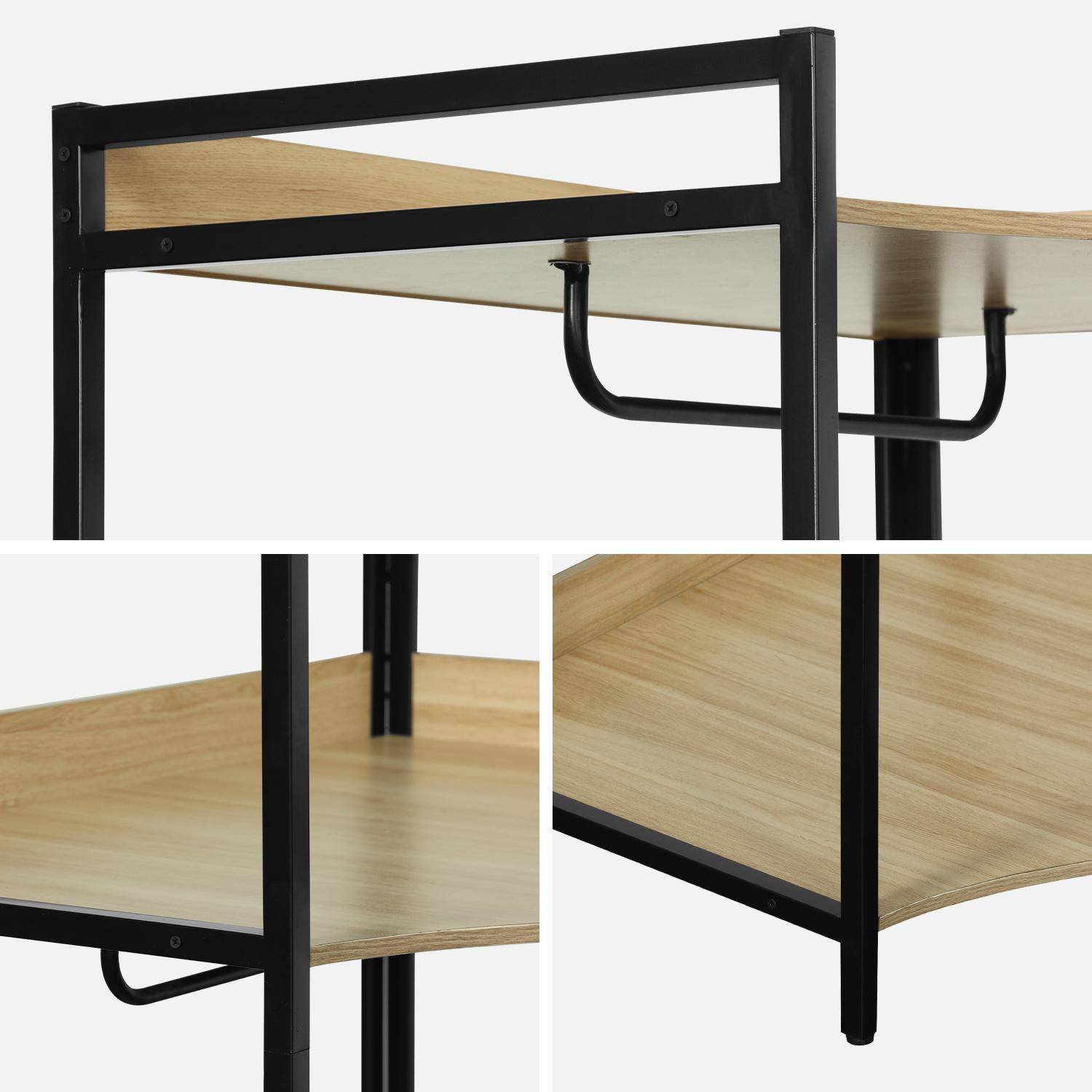 Czarna narożna szafa na ubrania z 4 wieszakami i 2 półkami, szer. 80 x gł. 80 x wys. 190 cm,sweeek,Photo4