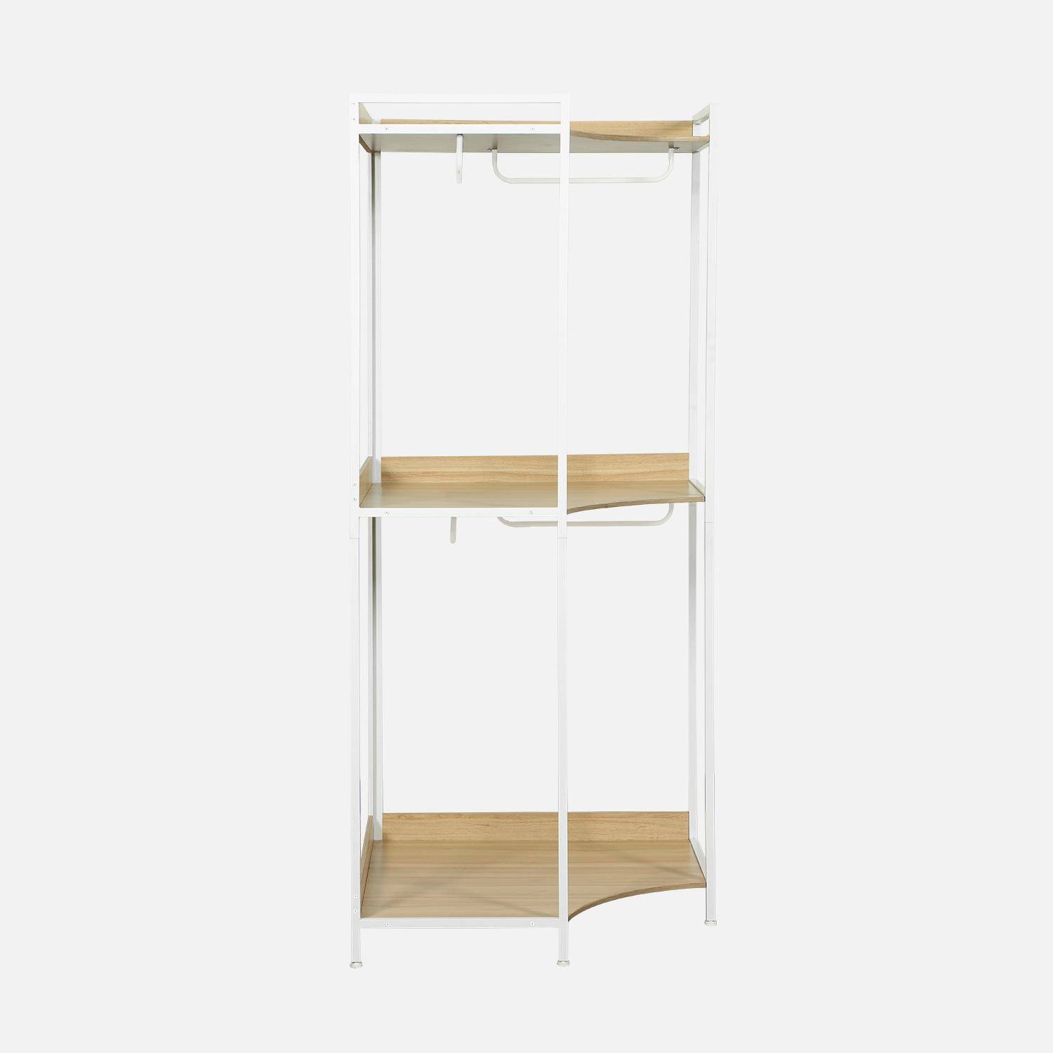 Module dressing d'angle blanc avec 4 penderies et 2 étagères, L 80 x P 80 x H 190 cm Photo2