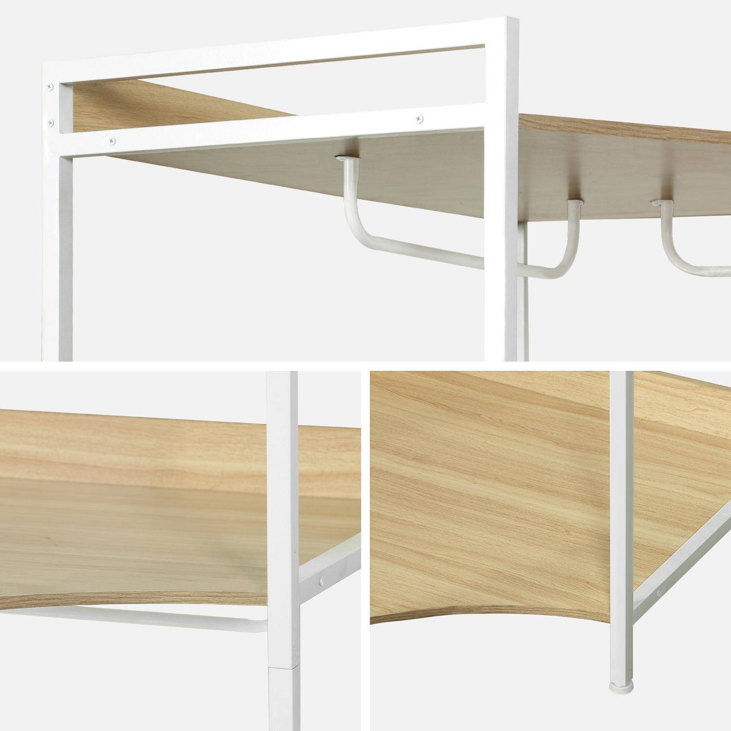 Biała narożna szafa na ubrania z 4 wieszakami i 2 półkami, szer. 80 x gł. 80 x wys. 190 cm,sweeek,Photo4